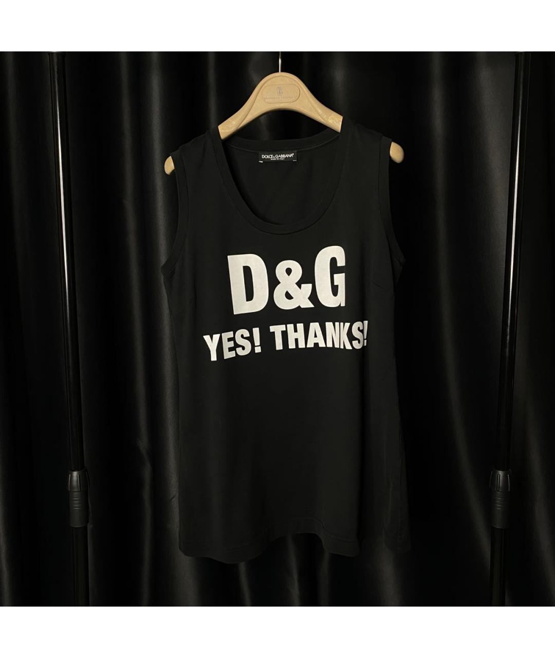 DOLCE&GABBANA Черная хлопковая майка, фото 2