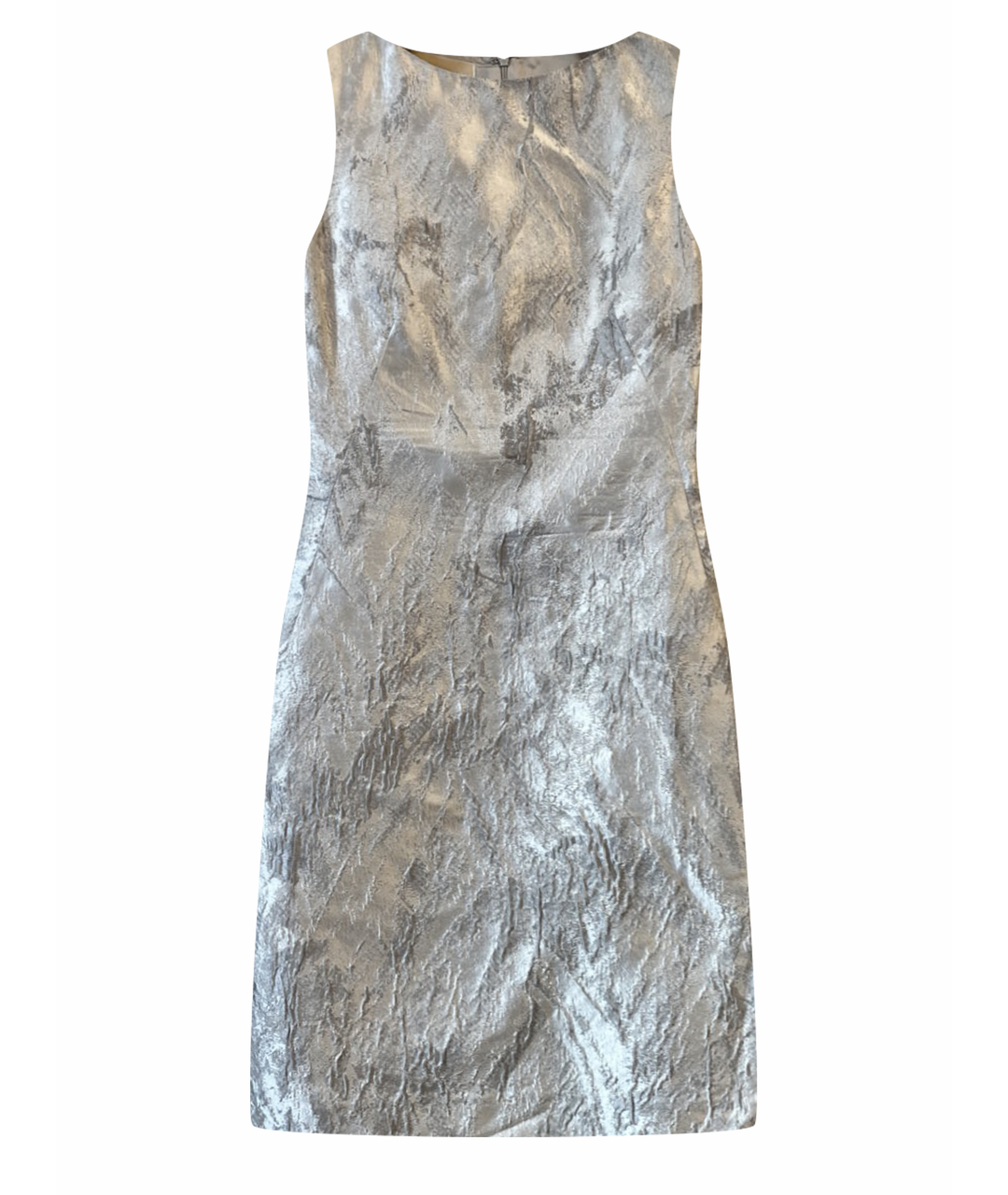 MICHAEL KORS Серебряное шелковое коктейльное платье, фото 1