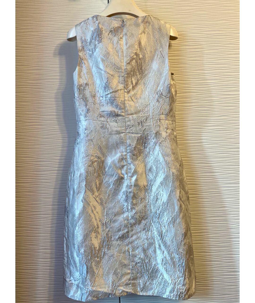 MICHAEL KORS Серебряное шелковое коктейльное платье, фото 2