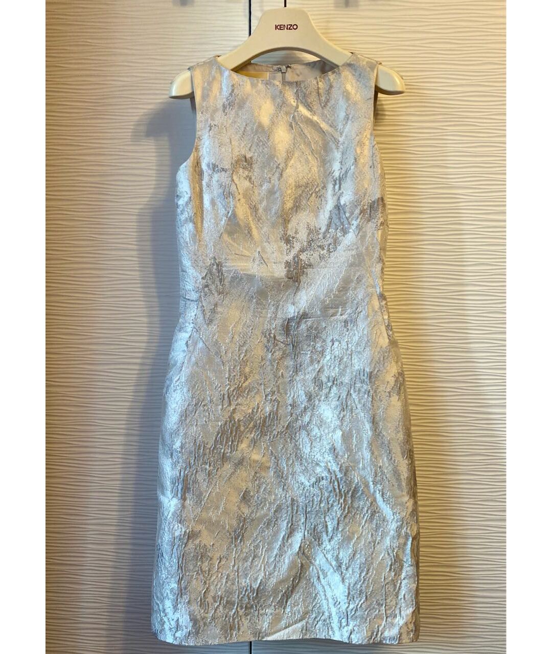 MICHAEL KORS Серебряное шелковое коктейльное платье, фото 5