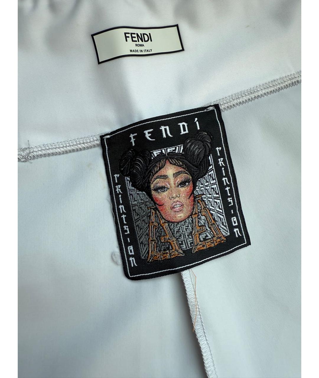 FENDI Серебряные полиэстеровые спортивные брюки и шорты, фото 3
