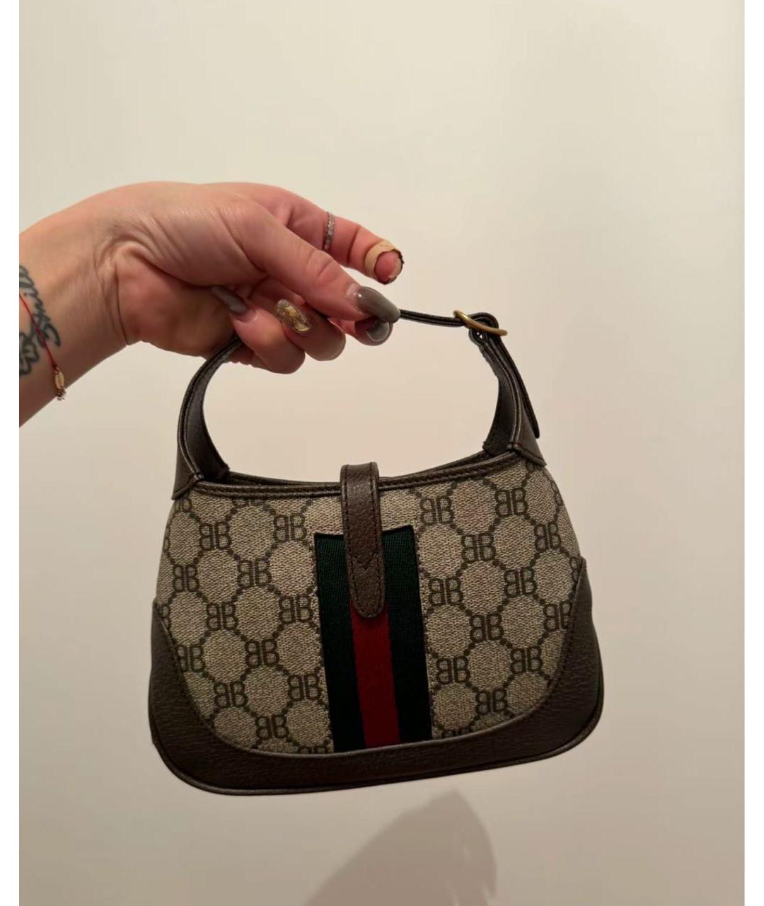 GUCCI Коричневая сумка с короткими ручками, фото 5