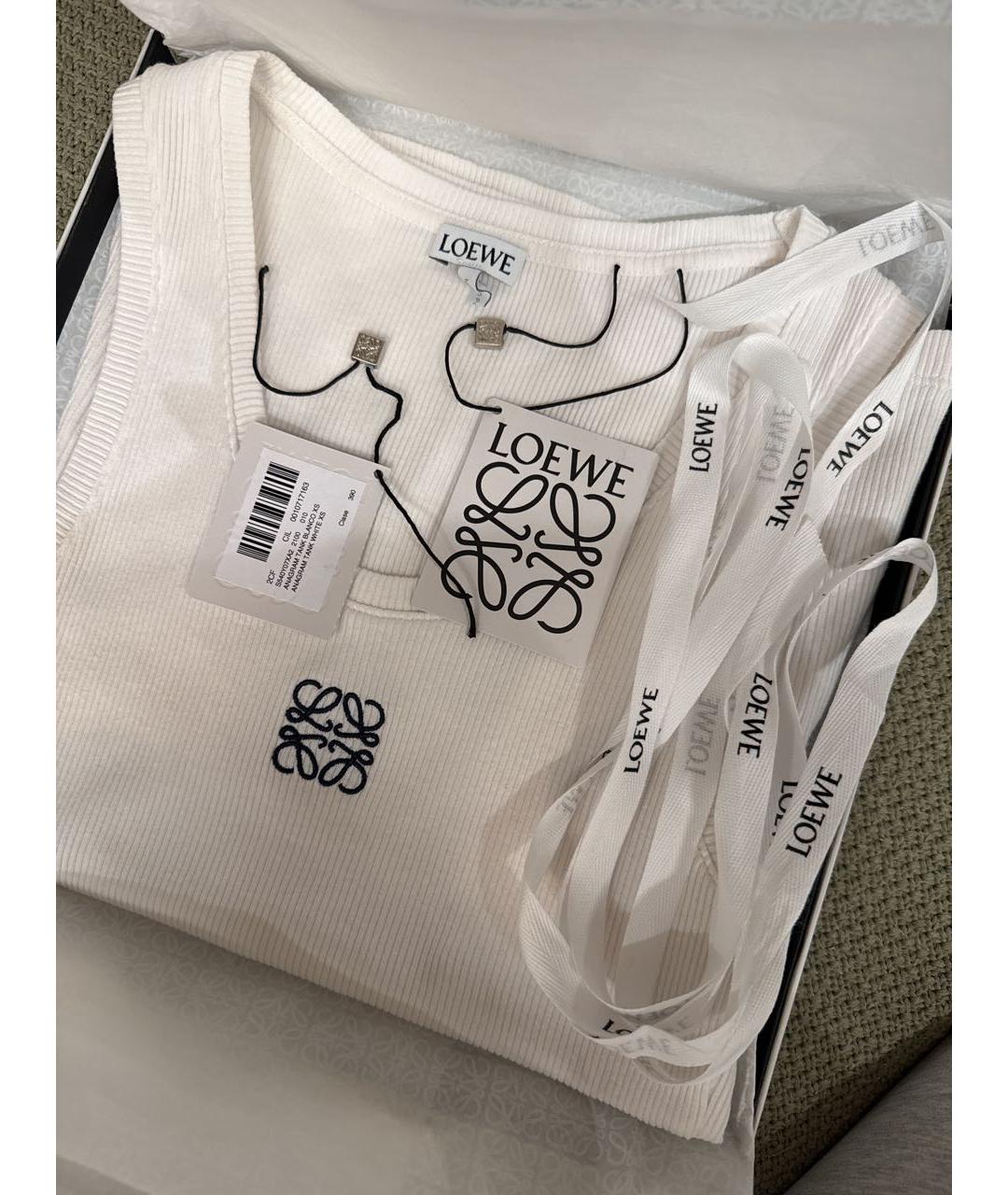 LOEWE Белая хлопковая майка, фото 4