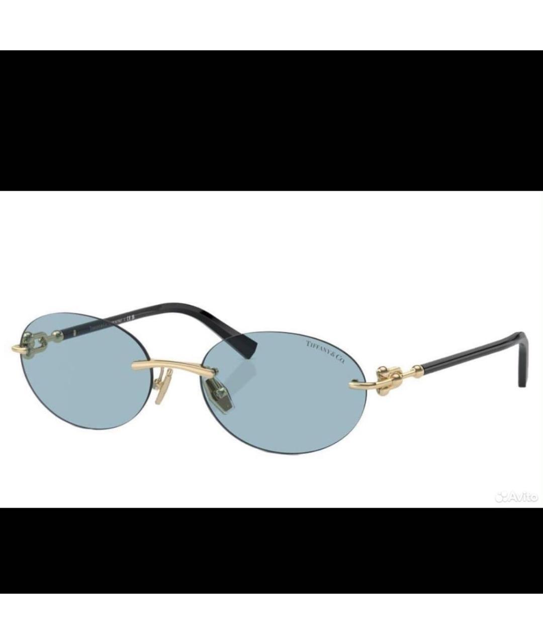 TIFFANY&CO Золотые металлические солнцезащитные очки, фото 5