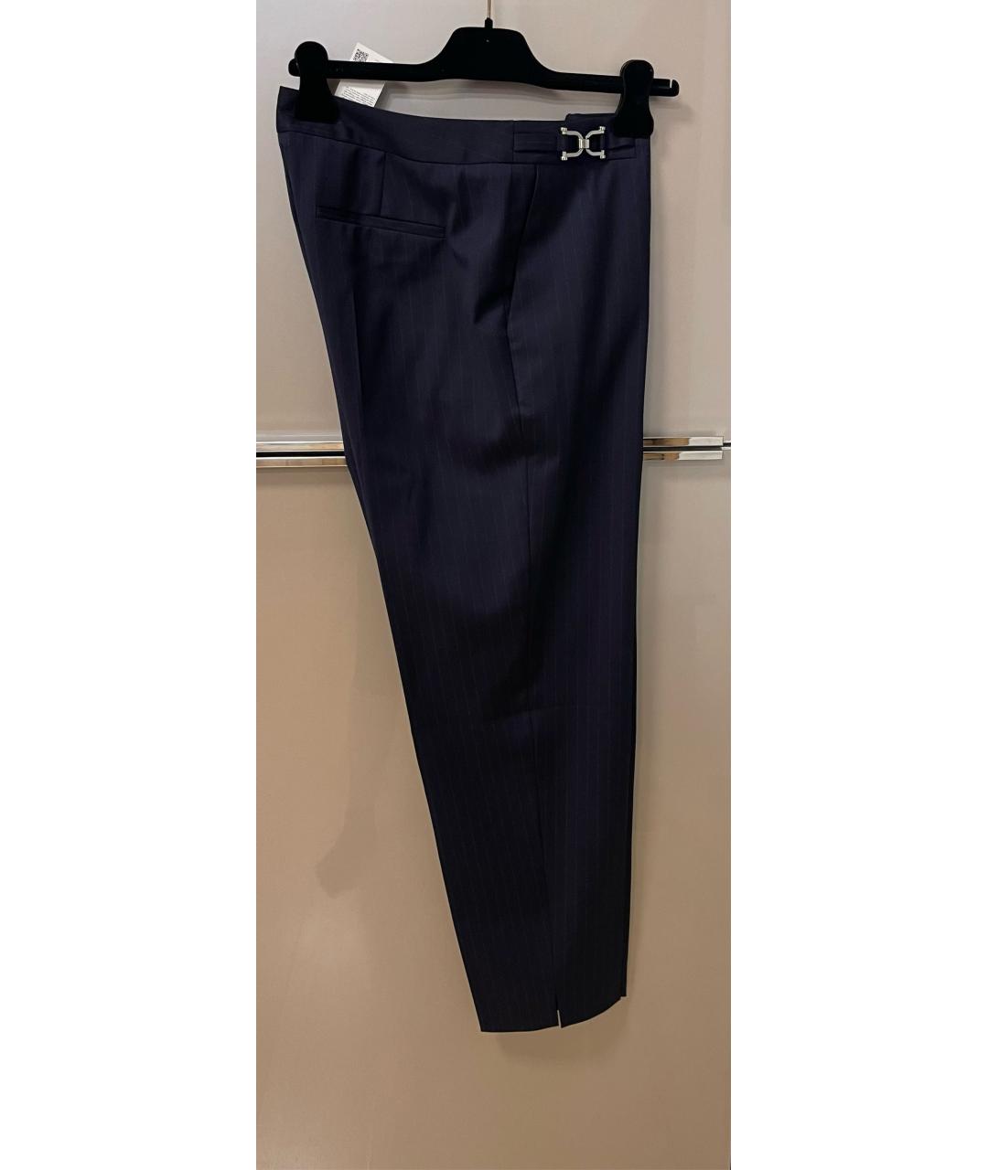HUGO BOSS Темно-синие шерстяные прямые брюки, фото 2