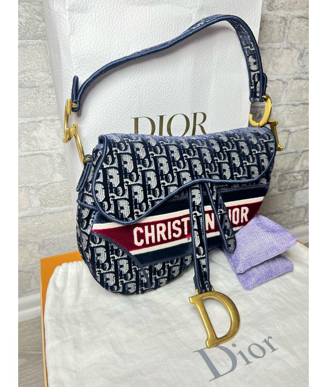 CHRISTIAN DIOR Темно-синяя сумка через плечо, фото 4