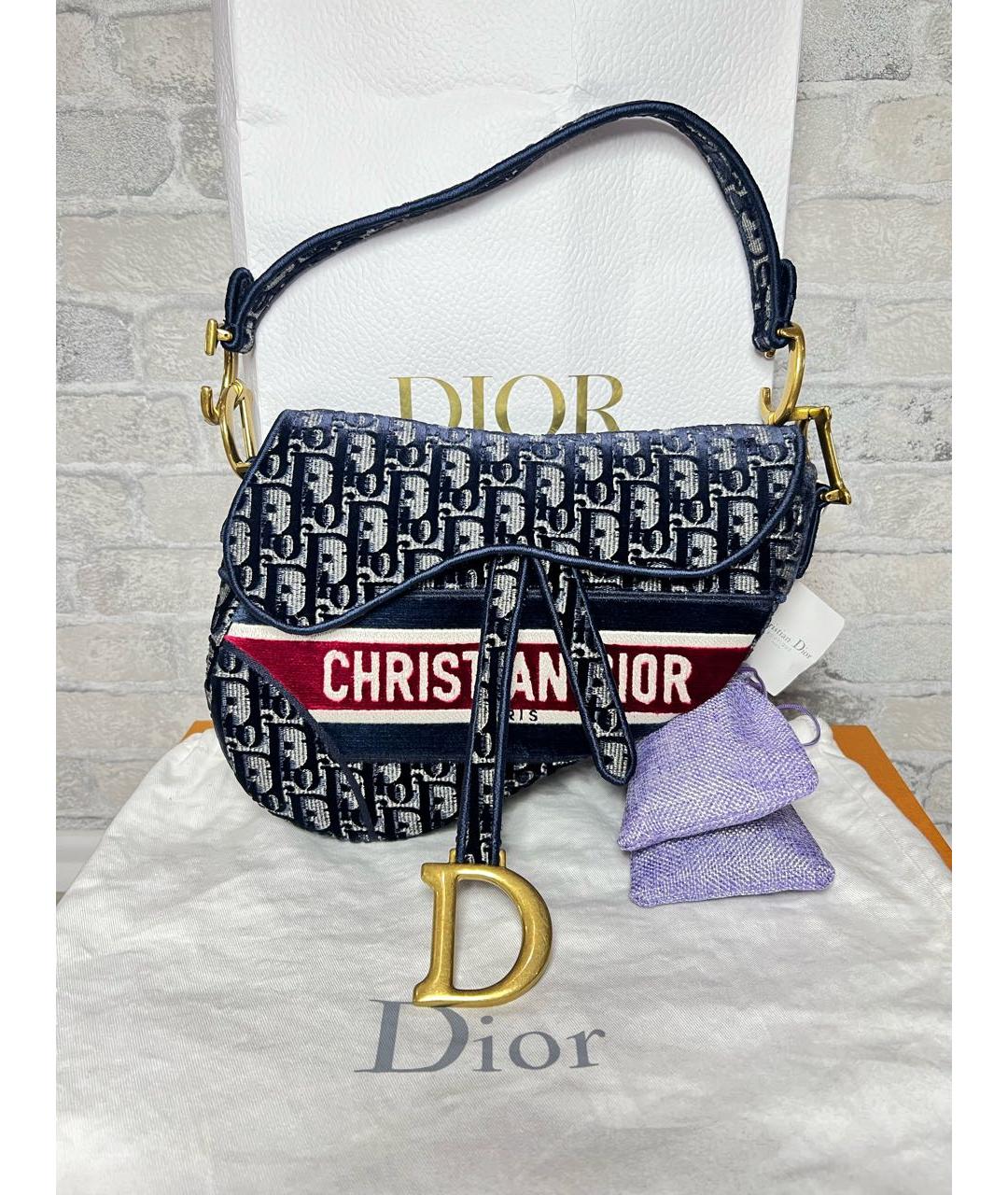 CHRISTIAN DIOR Темно-синяя сумка через плечо, фото 9