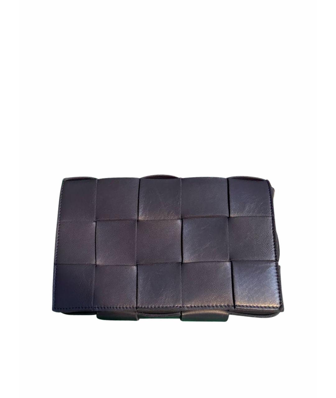 BOTTEGA VENETA Темно-синяя кожаная сумка через плечо, фото 1