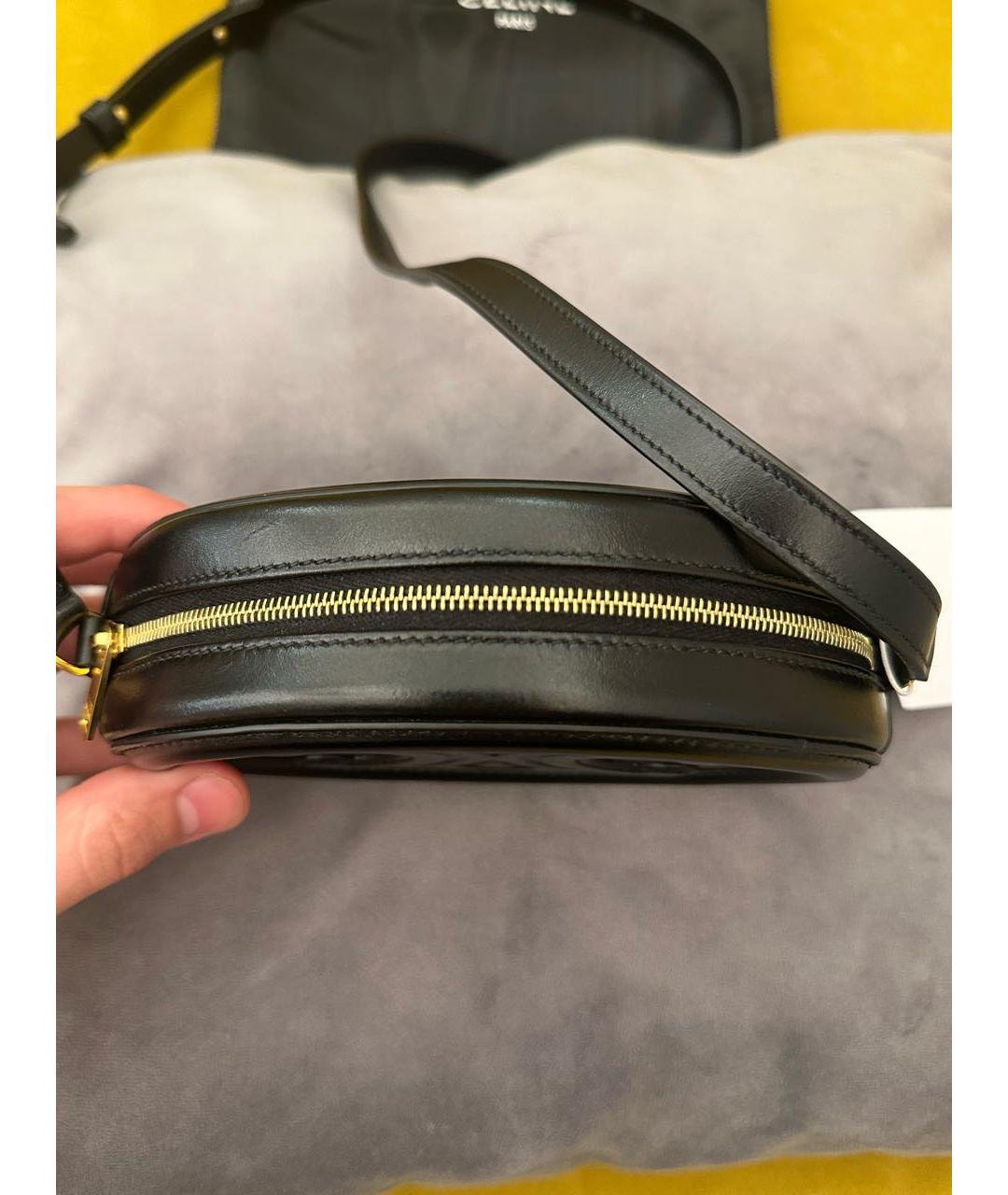 CELINE Черная кожаная сумка через плечо, фото 2