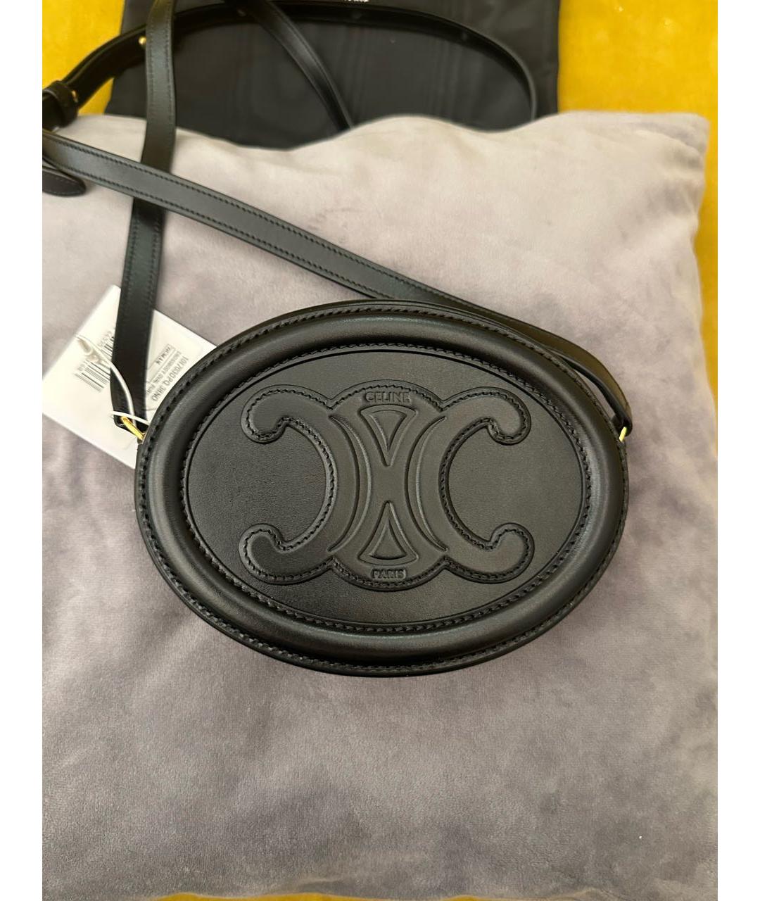 CELINE Черная кожаная сумка через плечо, фото 3