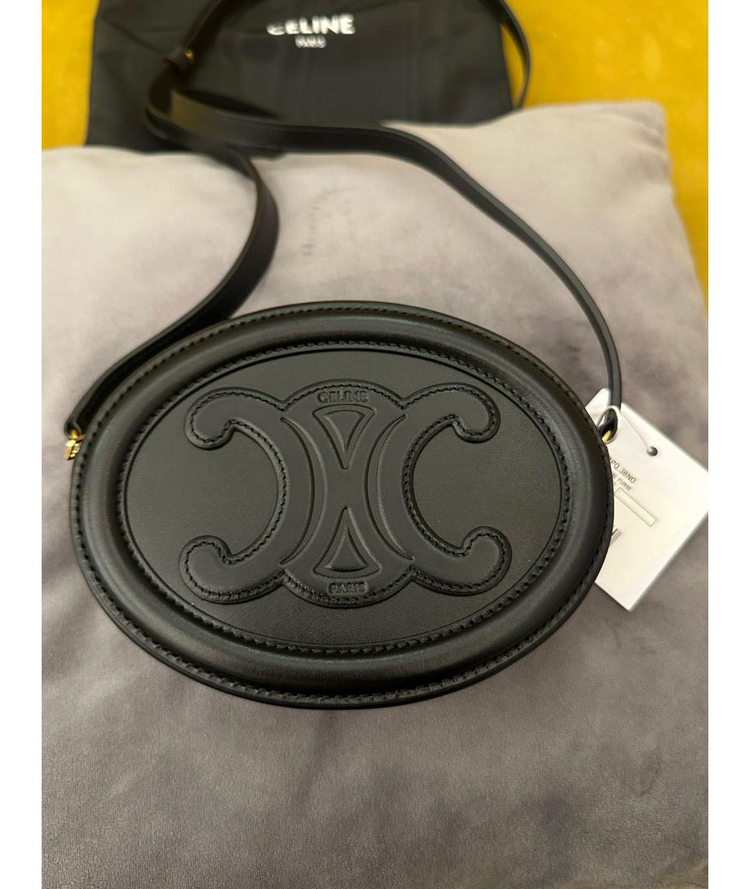 CELINE Черная кожаная сумка через плечо, фото 9