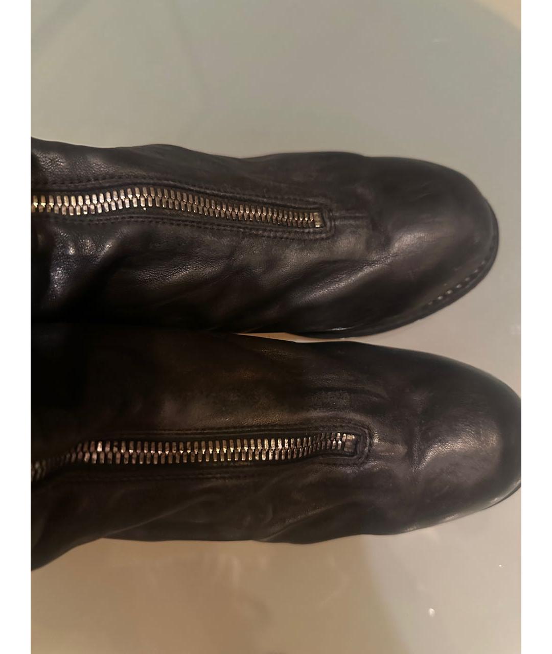 GUIDI Черные кожаные сапоги, фото 3
