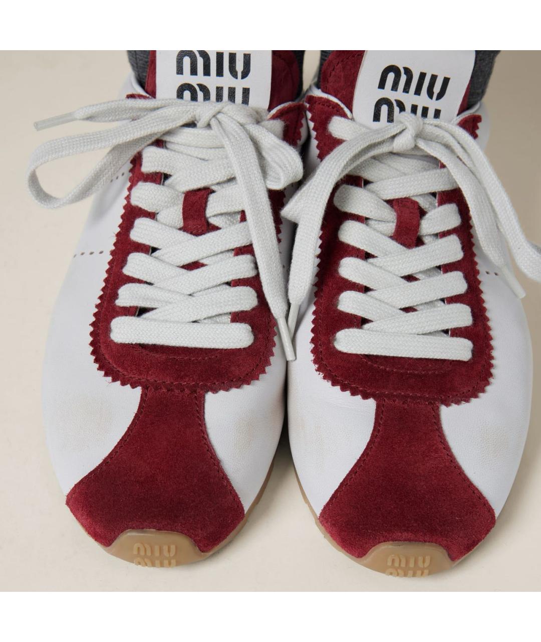 MIU MIU Серые кожаные кеды, фото 3