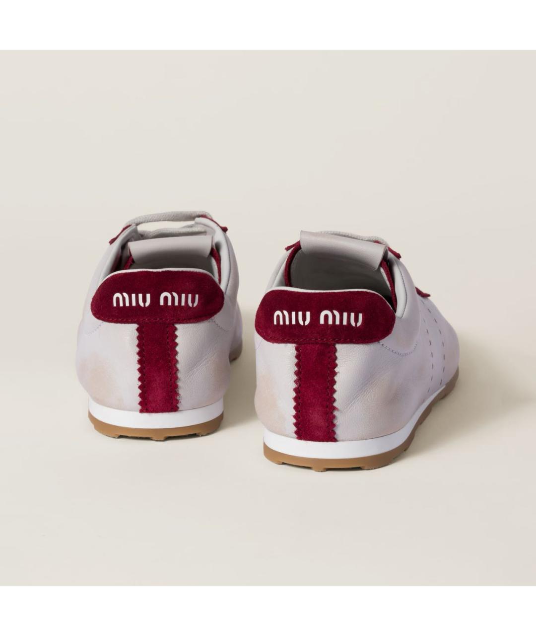 MIU MIU Серые кожаные кеды, фото 4