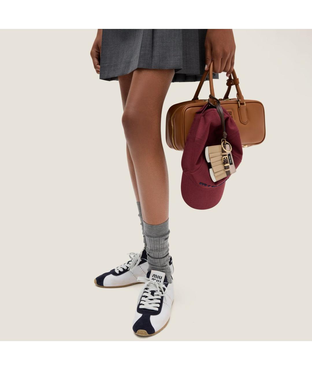 MIU MIU Серые кожаные кеды, фото 6