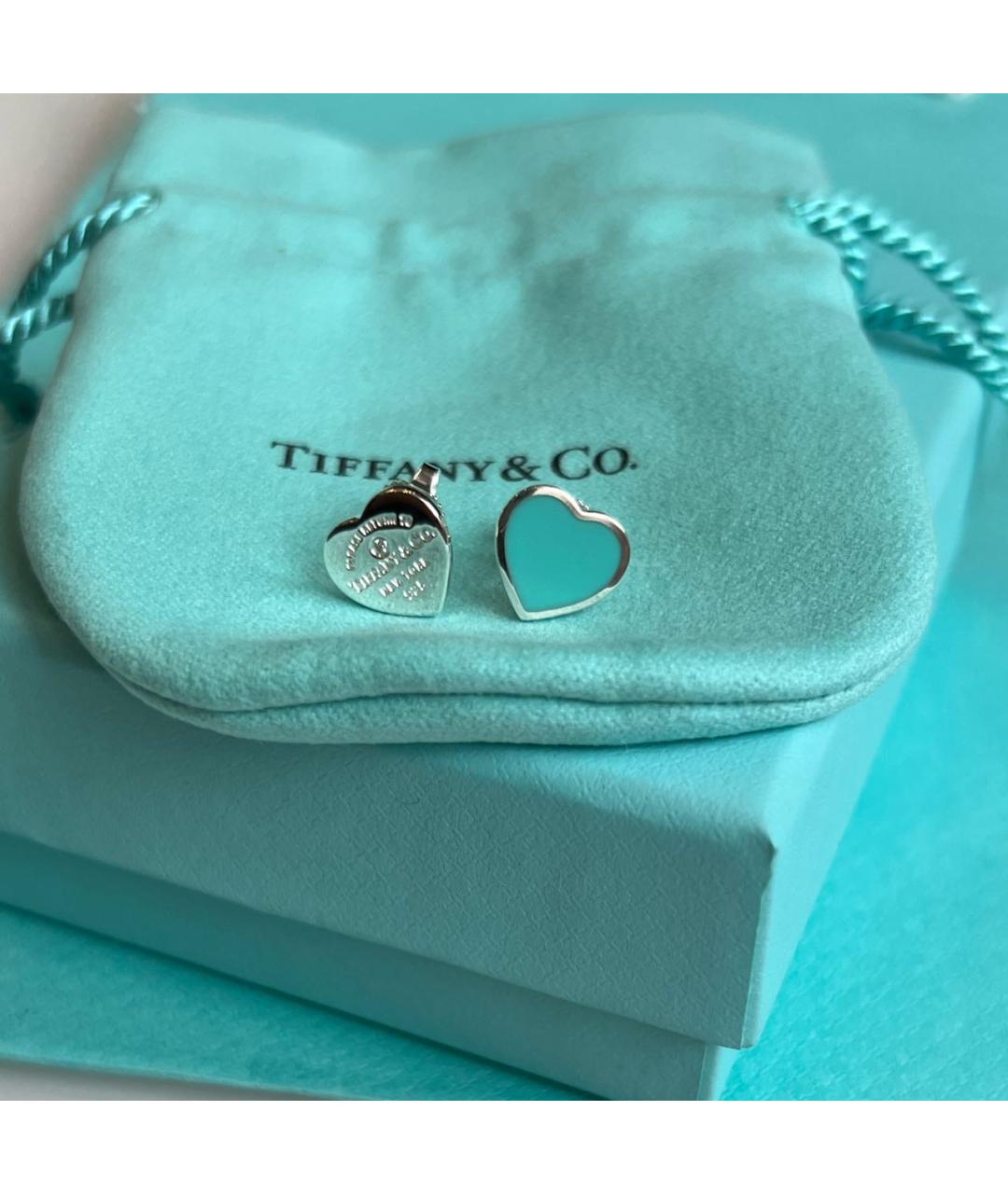 TIFFANY&CO Бирюзовые серебряные серьги, фото 4