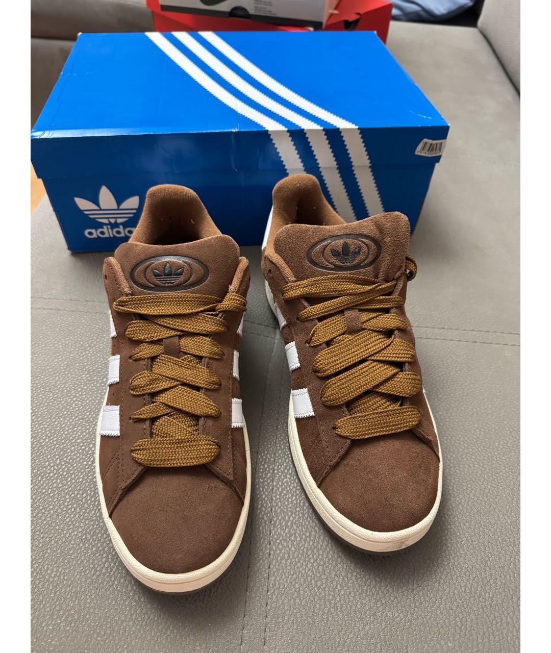 ADIDAS Коричневые замшевые низкие кроссовки / кеды, фото 2