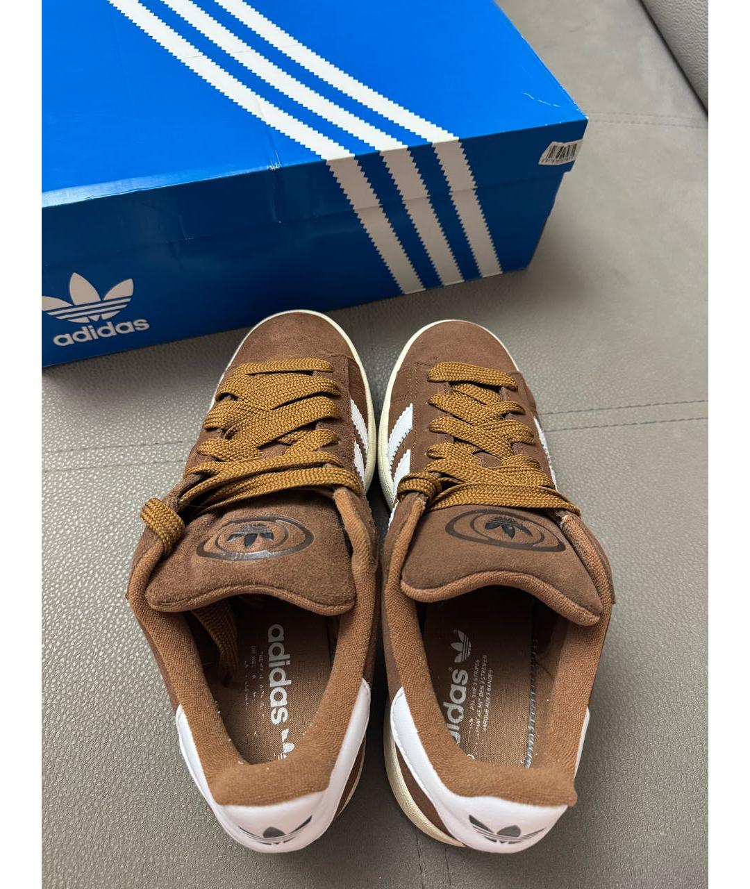 ADIDAS Коричневые замшевые низкие кроссовки / кеды, фото 3
