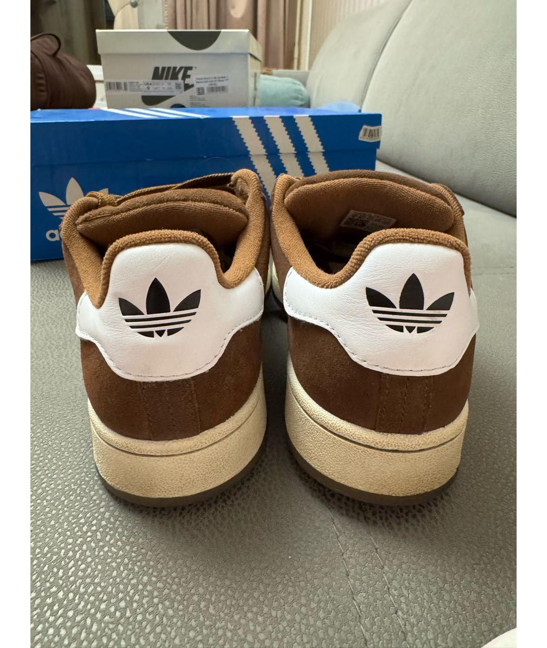 ADIDAS Коричневые замшевые низкие кроссовки / кеды, фото 4