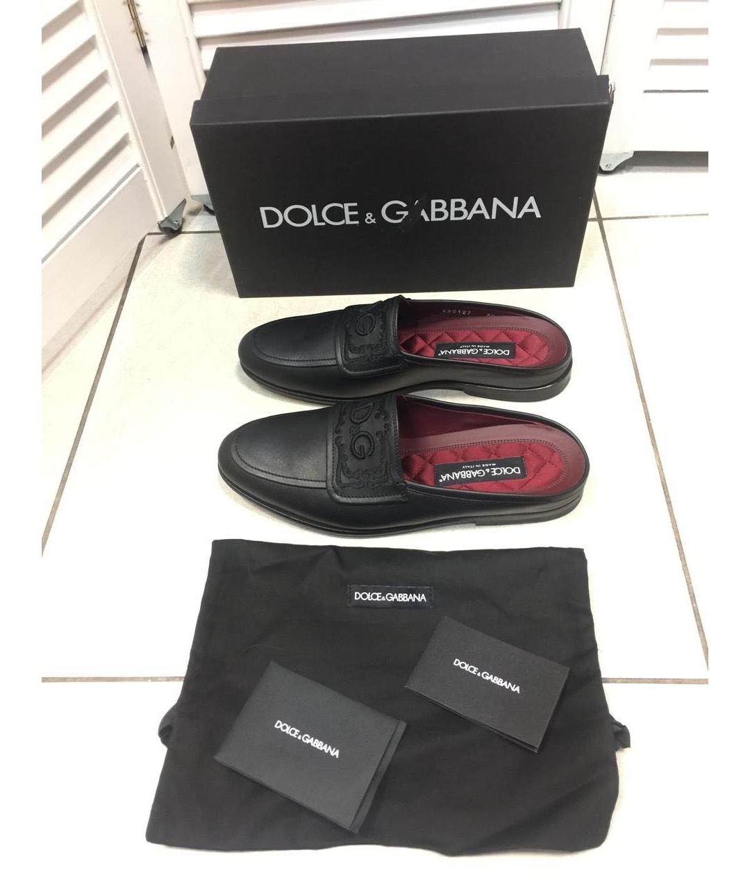 DOLCE&GABBANA Черные кожаные лоферы, фото 3