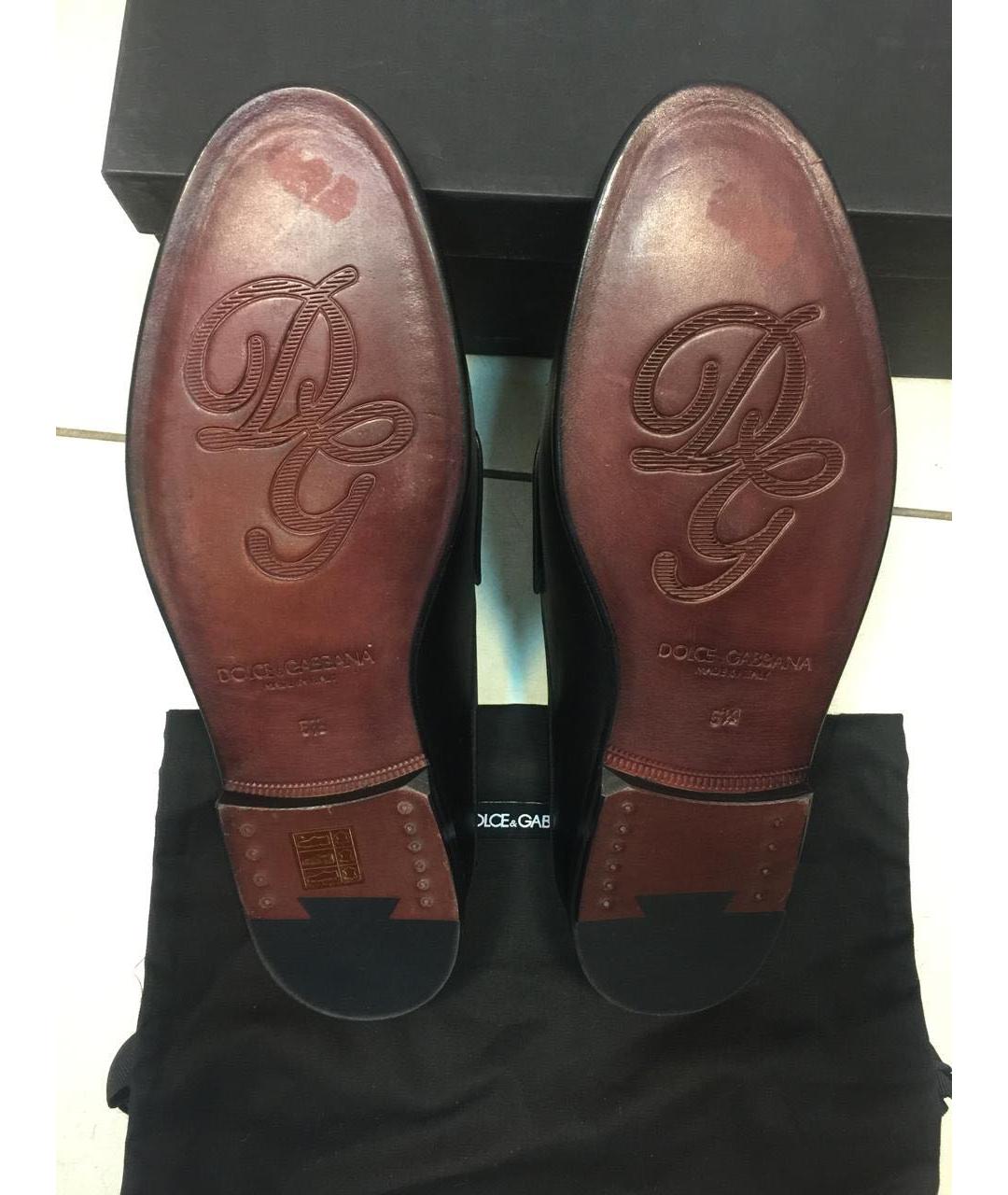 DOLCE&GABBANA Черные кожаные лоферы, фото 4