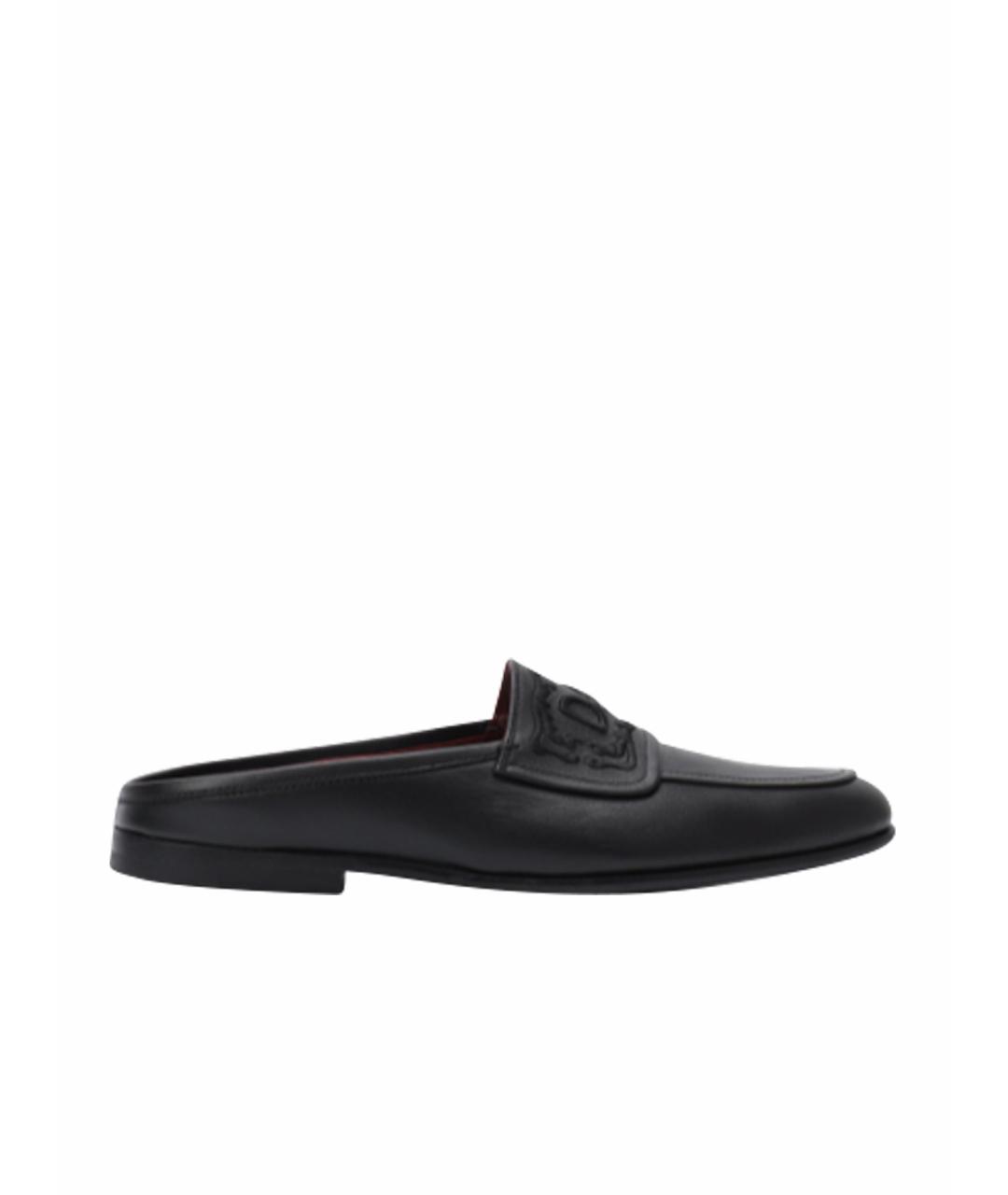 DOLCE&GABBANA Черные кожаные лоферы, фото 1
