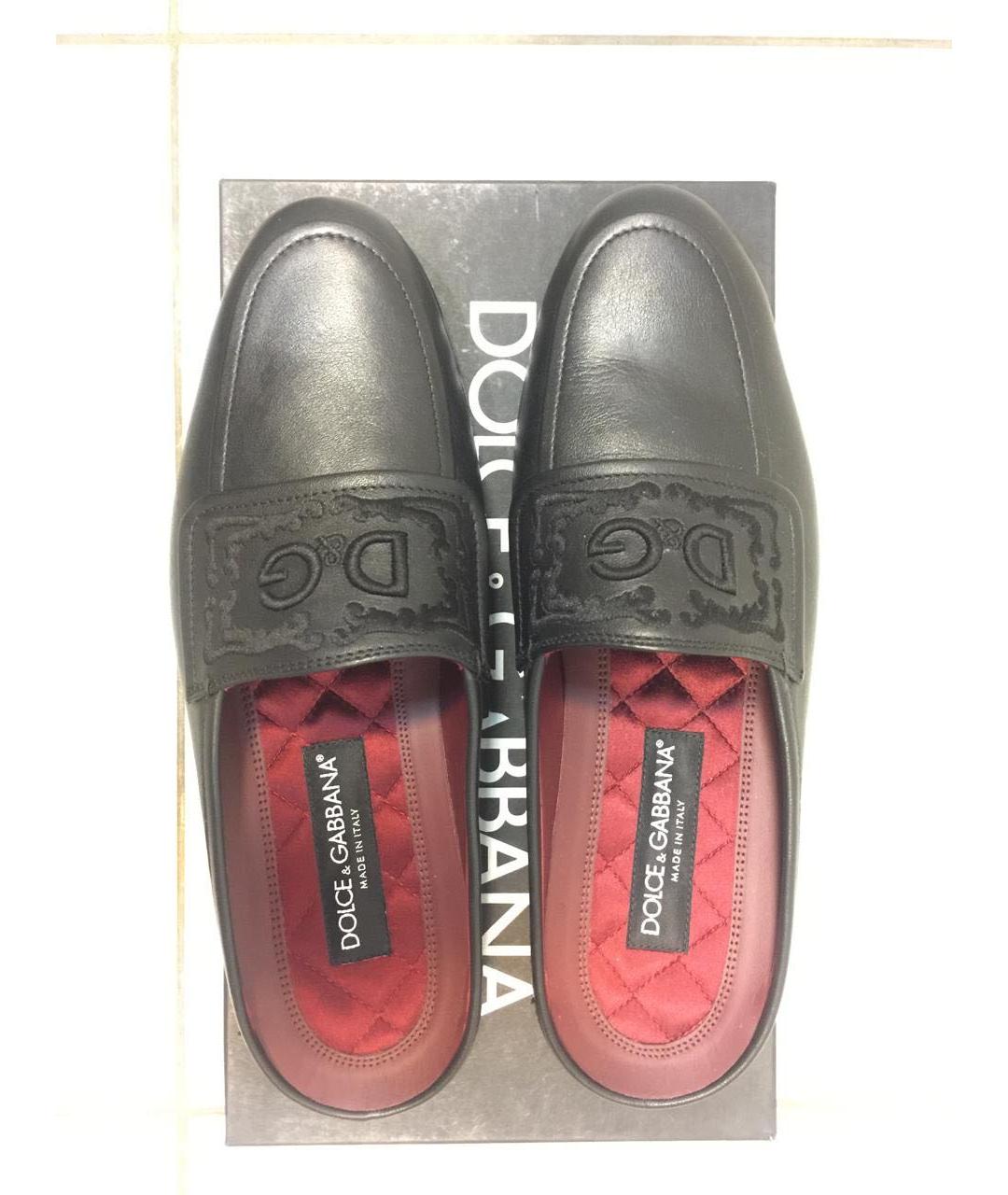 DOLCE&GABBANA Черные кожаные лоферы, фото 5