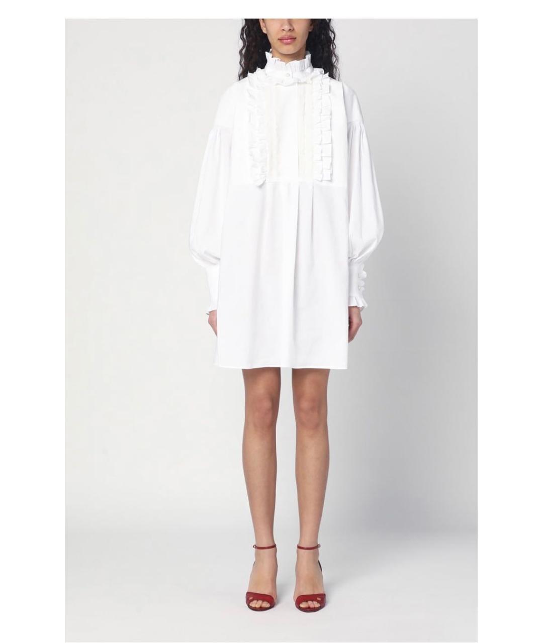 VALENTINO Белое хлопковое коктейльное платье, фото 2