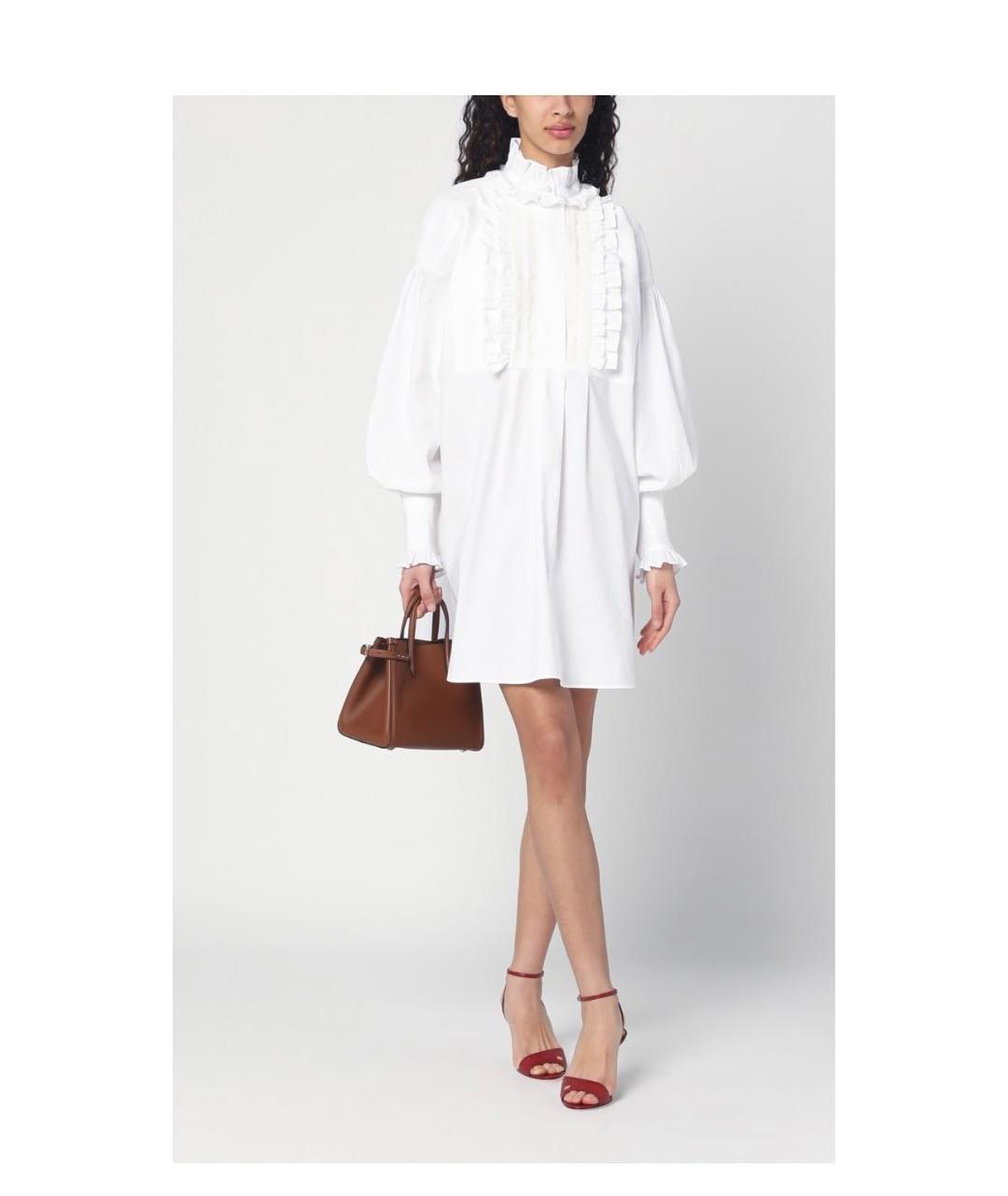 VALENTINO Белое хлопковое коктейльное платье, фото 6