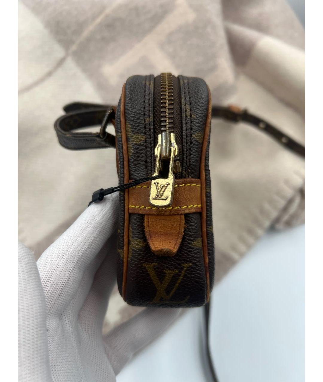 LOUIS VUITTON Коричневая кожаная сумка через плечо, фото 3