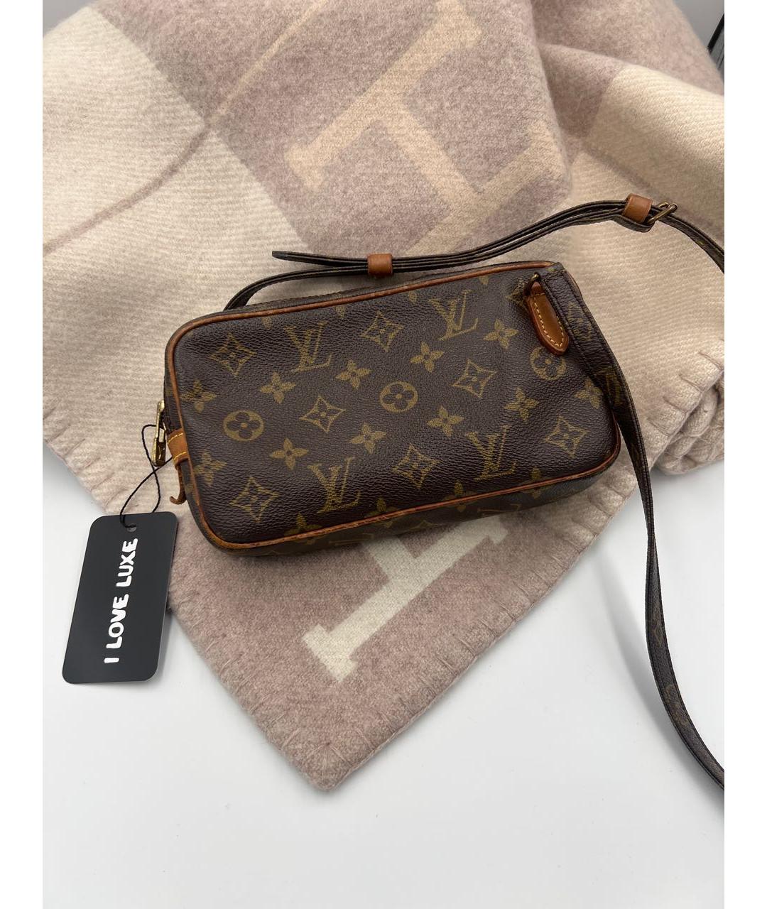 LOUIS VUITTON Коричневая кожаная сумка через плечо, фото 2