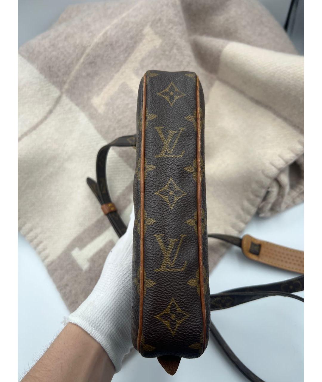 LOUIS VUITTON Коричневая кожаная сумка через плечо, фото 8