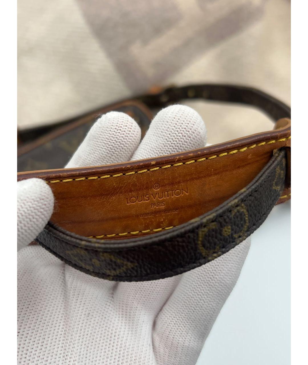 LOUIS VUITTON Коричневая кожаная сумка через плечо, фото 4
