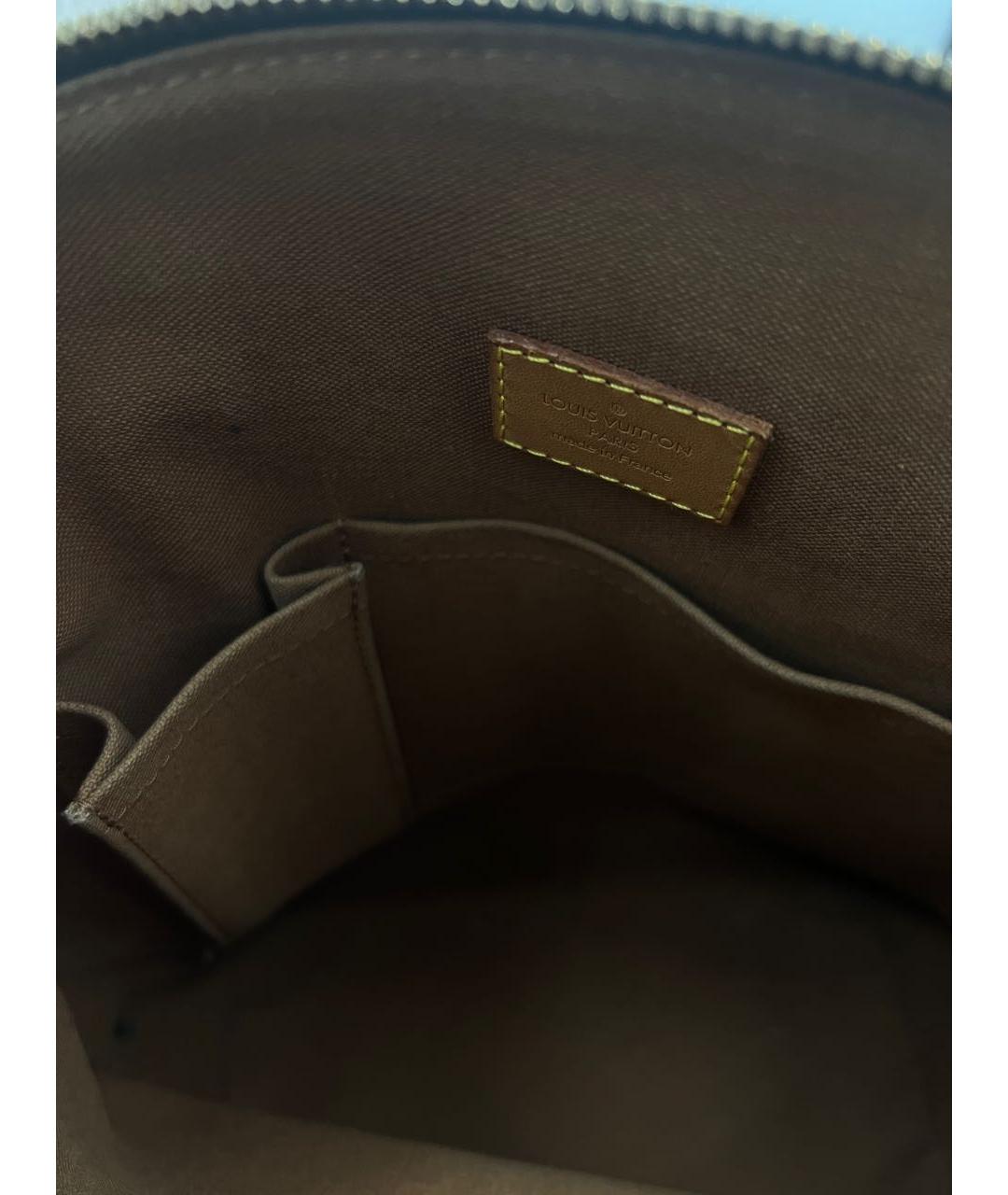 LOUIS VUITTON Коричневая кожаная сумка с короткими ручками, фото 7