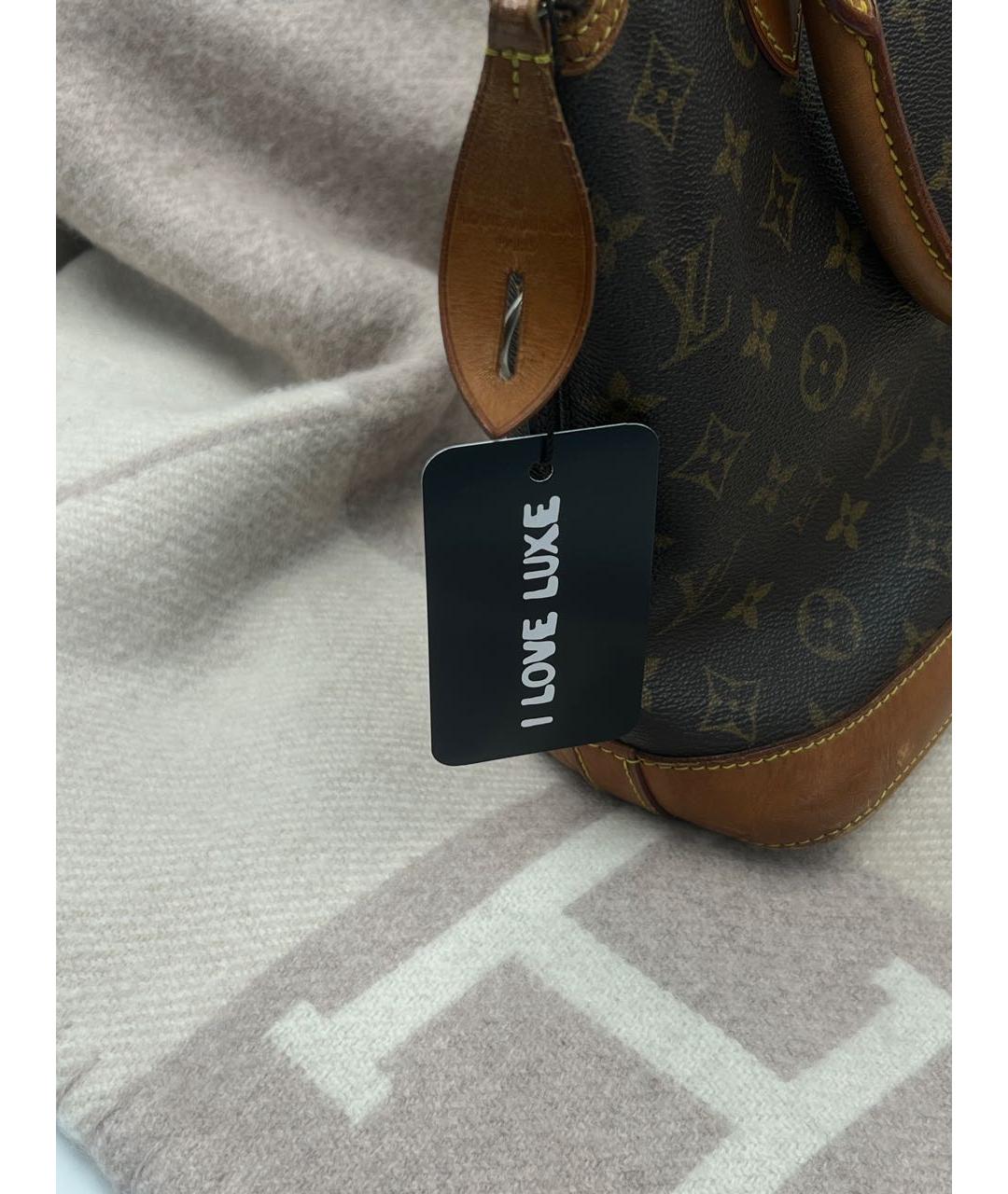 LOUIS VUITTON Коричневая кожаная сумка с короткими ручками, фото 8