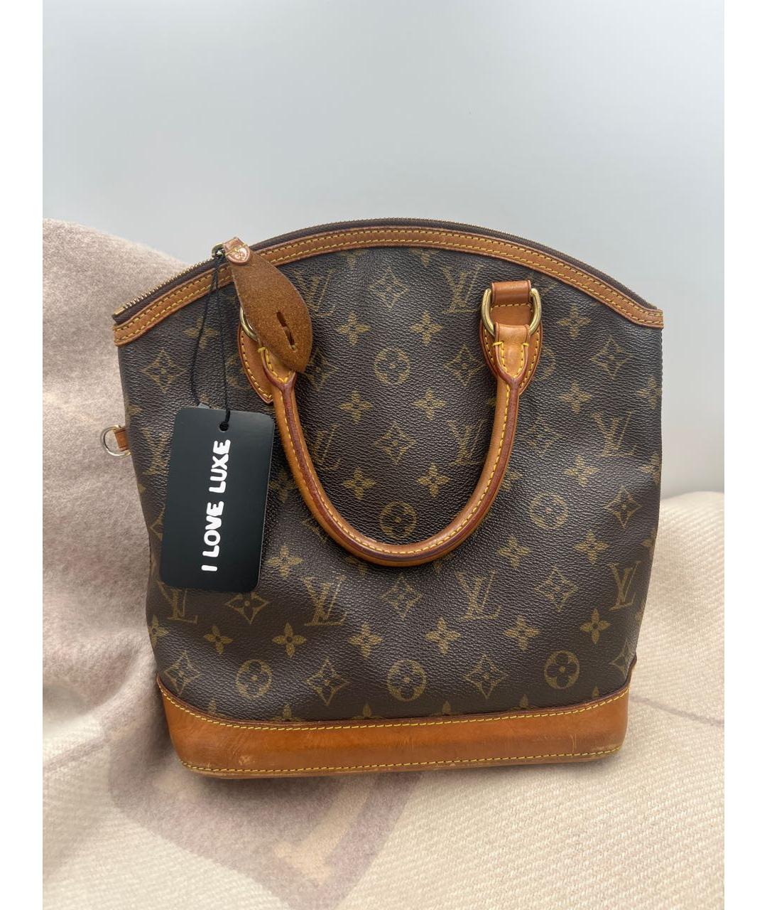 LOUIS VUITTON Коричневая кожаная сумка с короткими ручками, фото 2