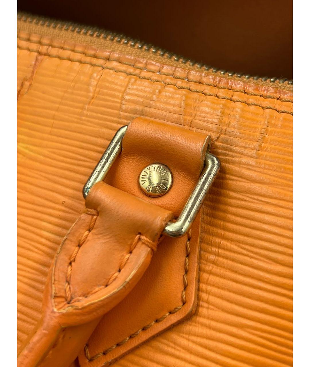 LOUIS VUITTON Оранжевая кожаная дорожная/спортивная сумка, фото 8