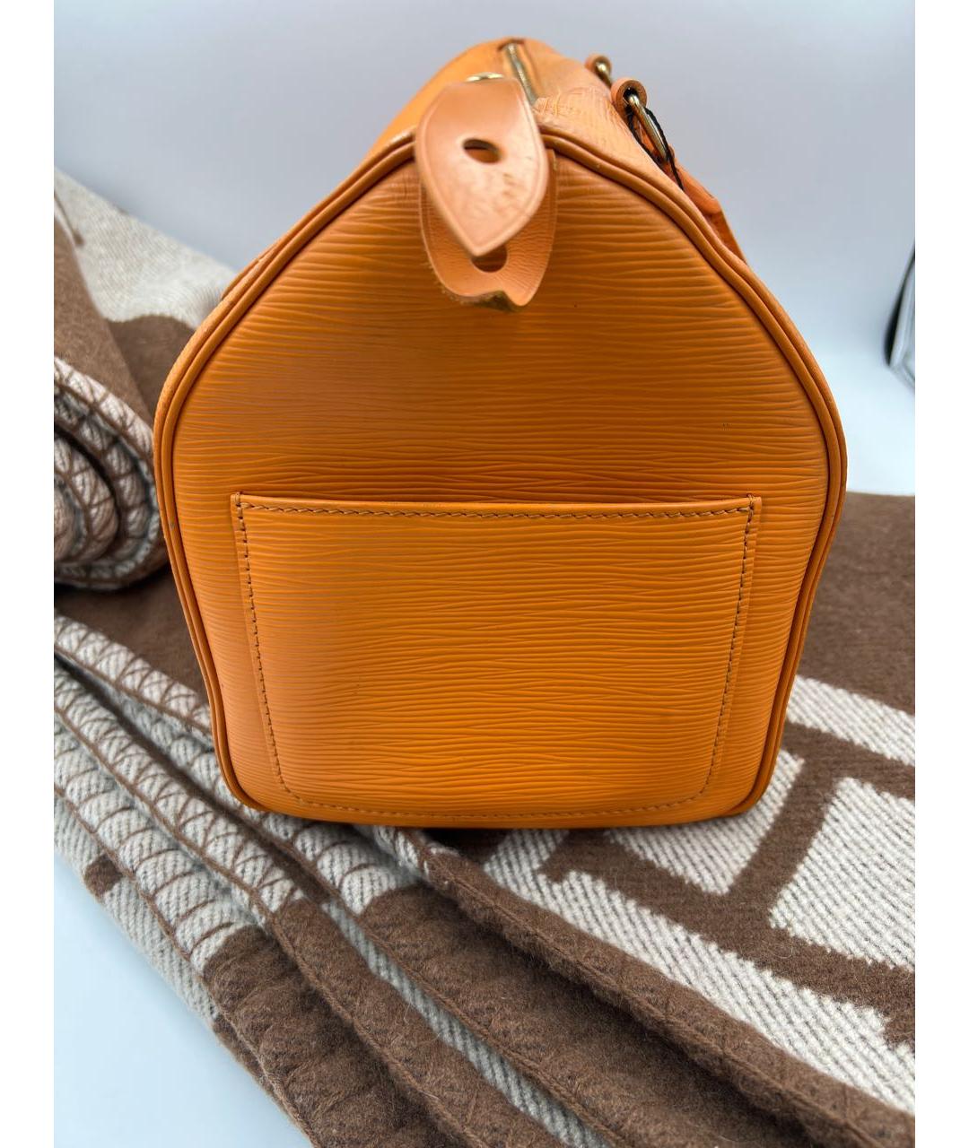 LOUIS VUITTON Оранжевая кожаная дорожная/спортивная сумка, фото 5