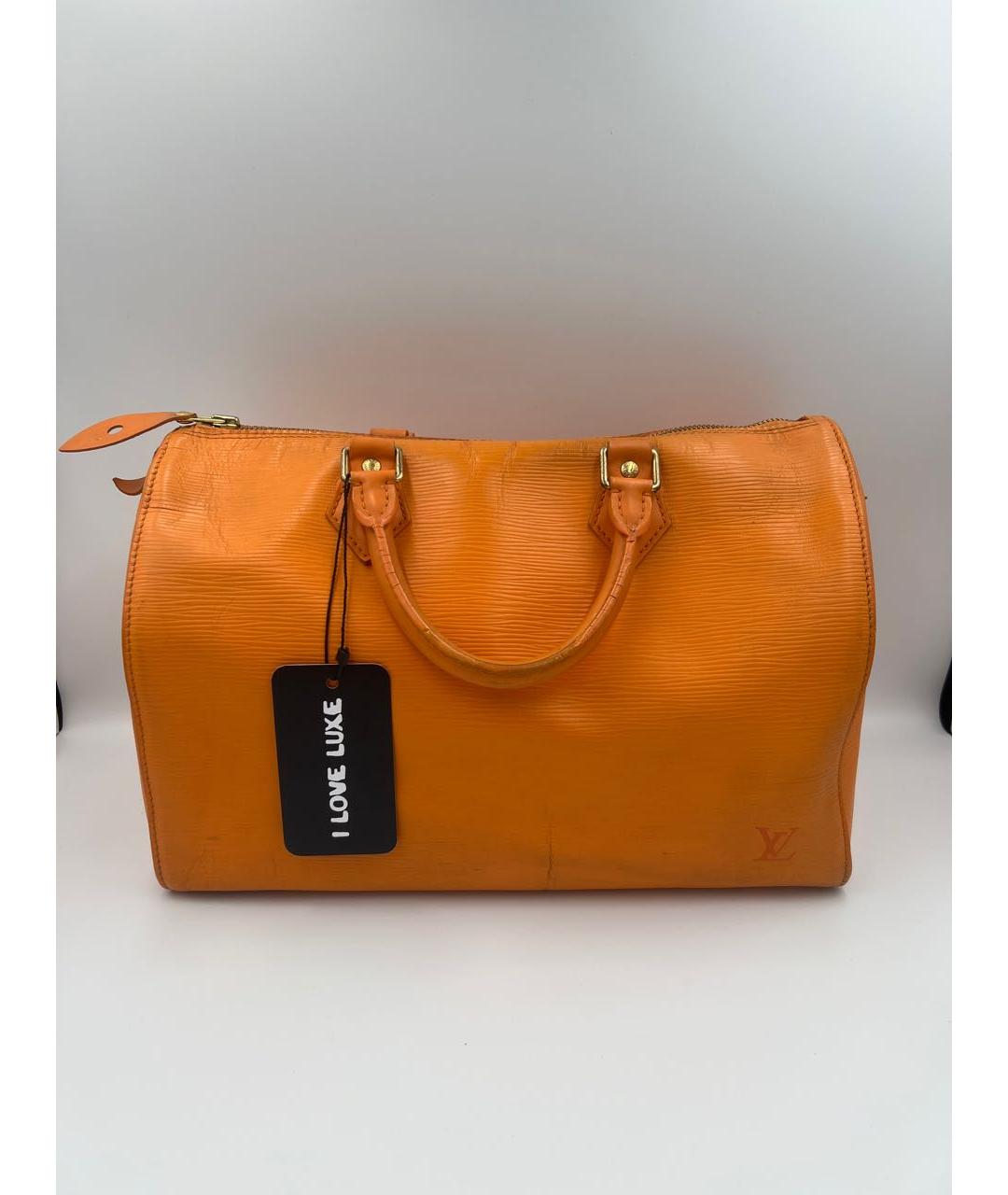 LOUIS VUITTON Оранжевая кожаная дорожная/спортивная сумка, фото 9