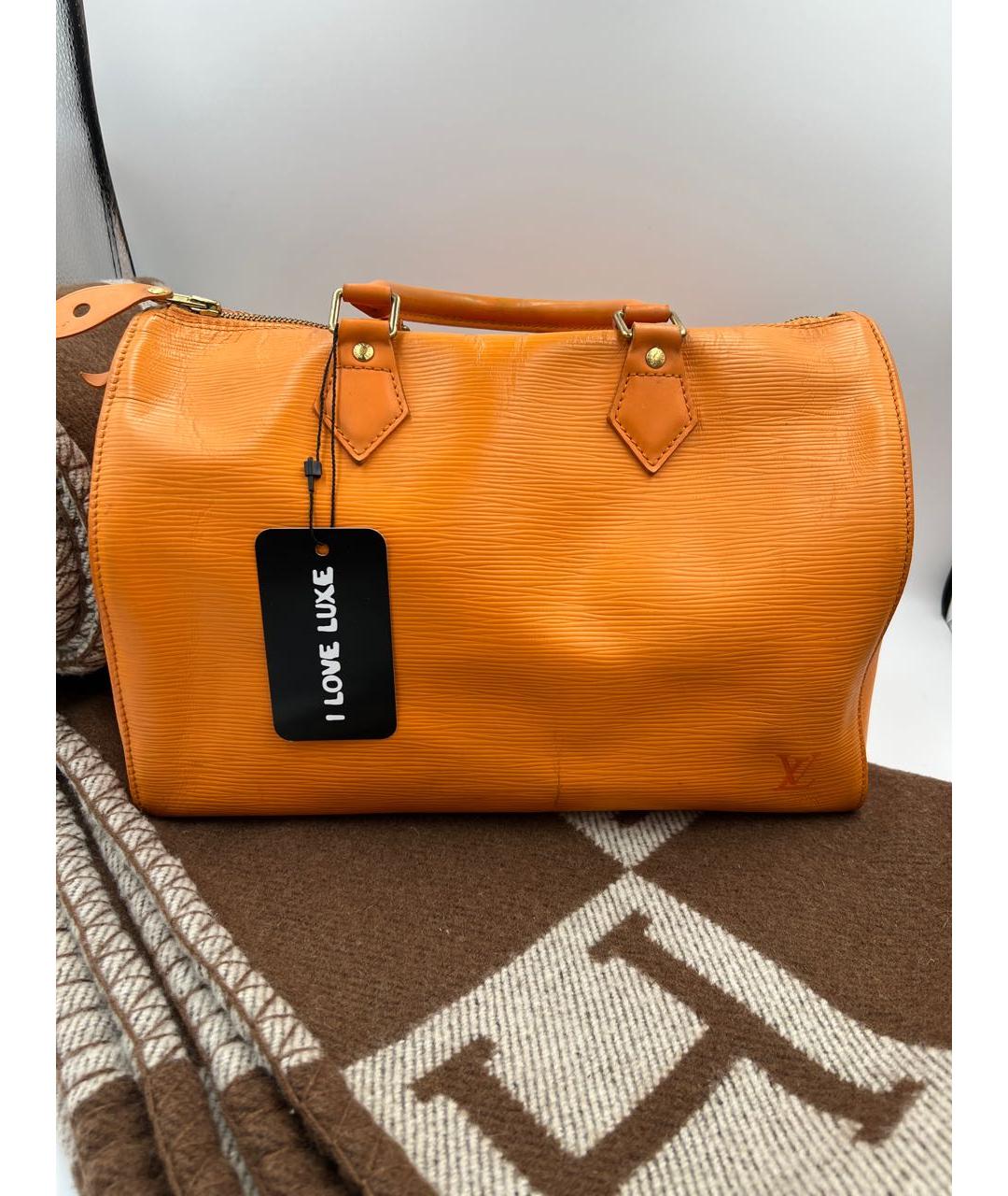 LOUIS VUITTON Оранжевая кожаная дорожная/спортивная сумка, фото 2