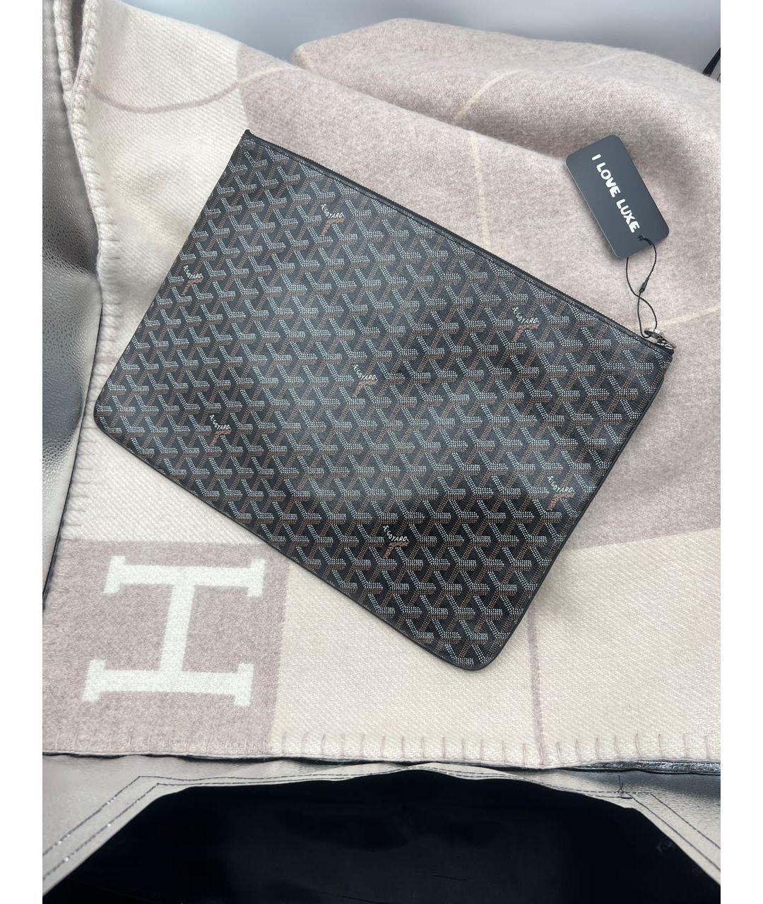 GOYARD Черная кожаная папка для документов, фото 3