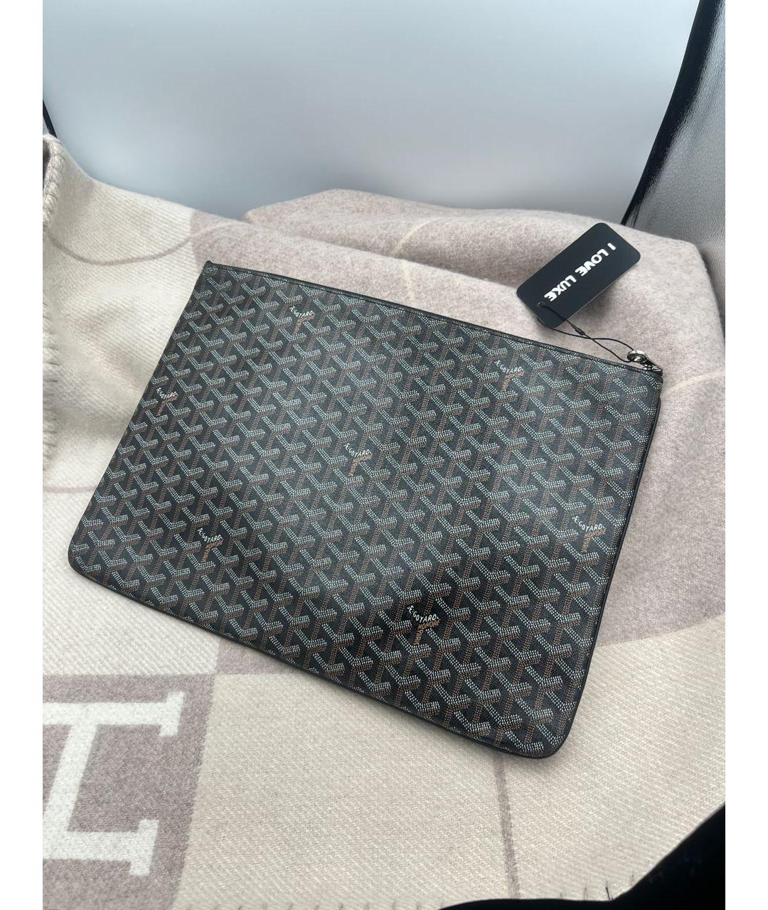 GOYARD Черная кожаная папка для документов, фото 2