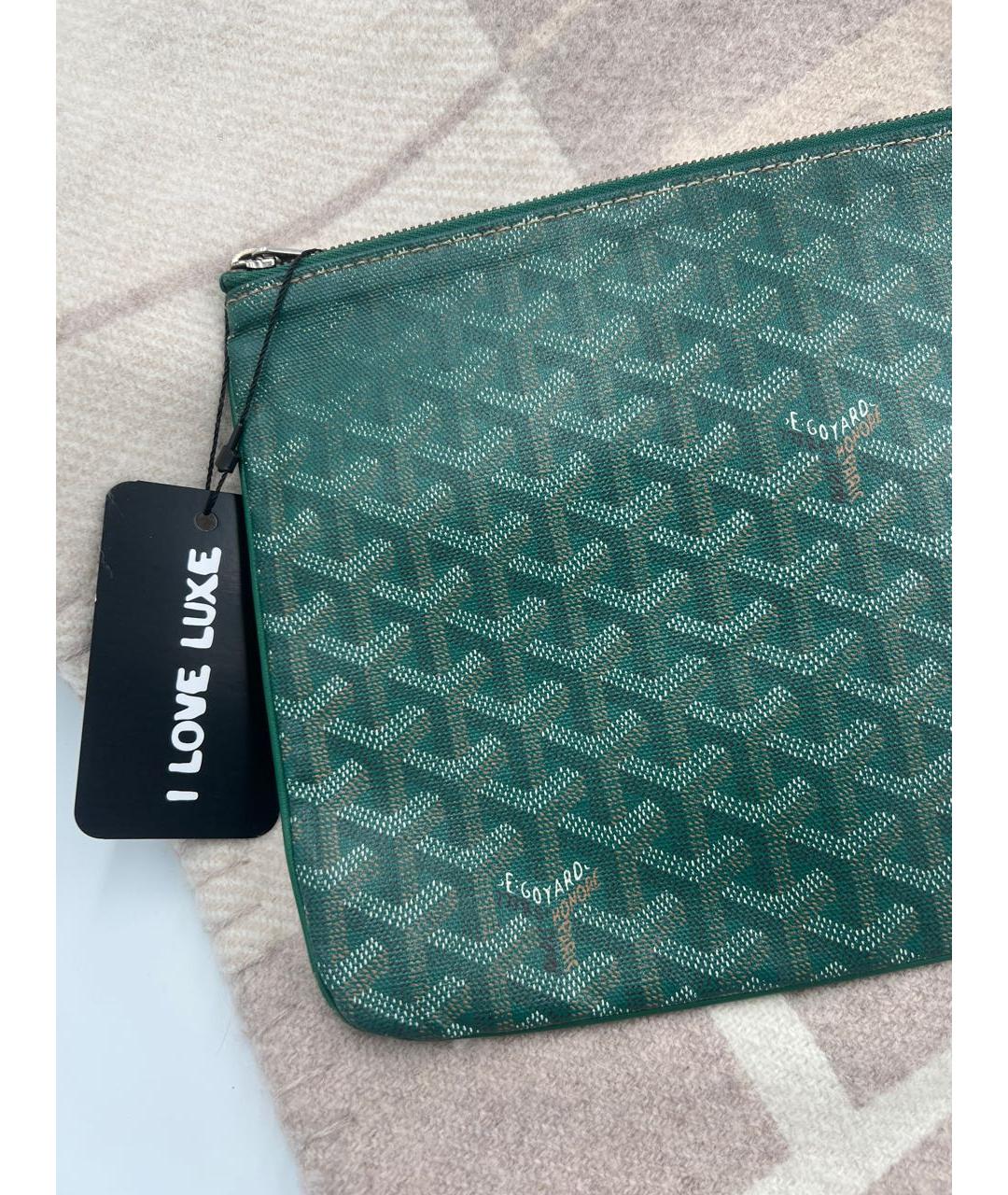 GOYARD Зеленая кожаная папка для документов, фото 3