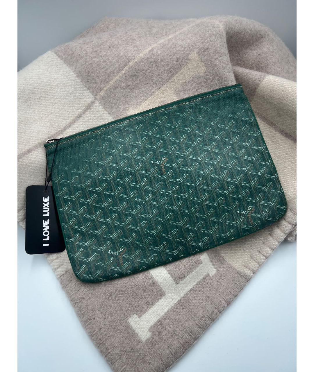 GOYARD Зеленая кожаная папка для документов, фото 2