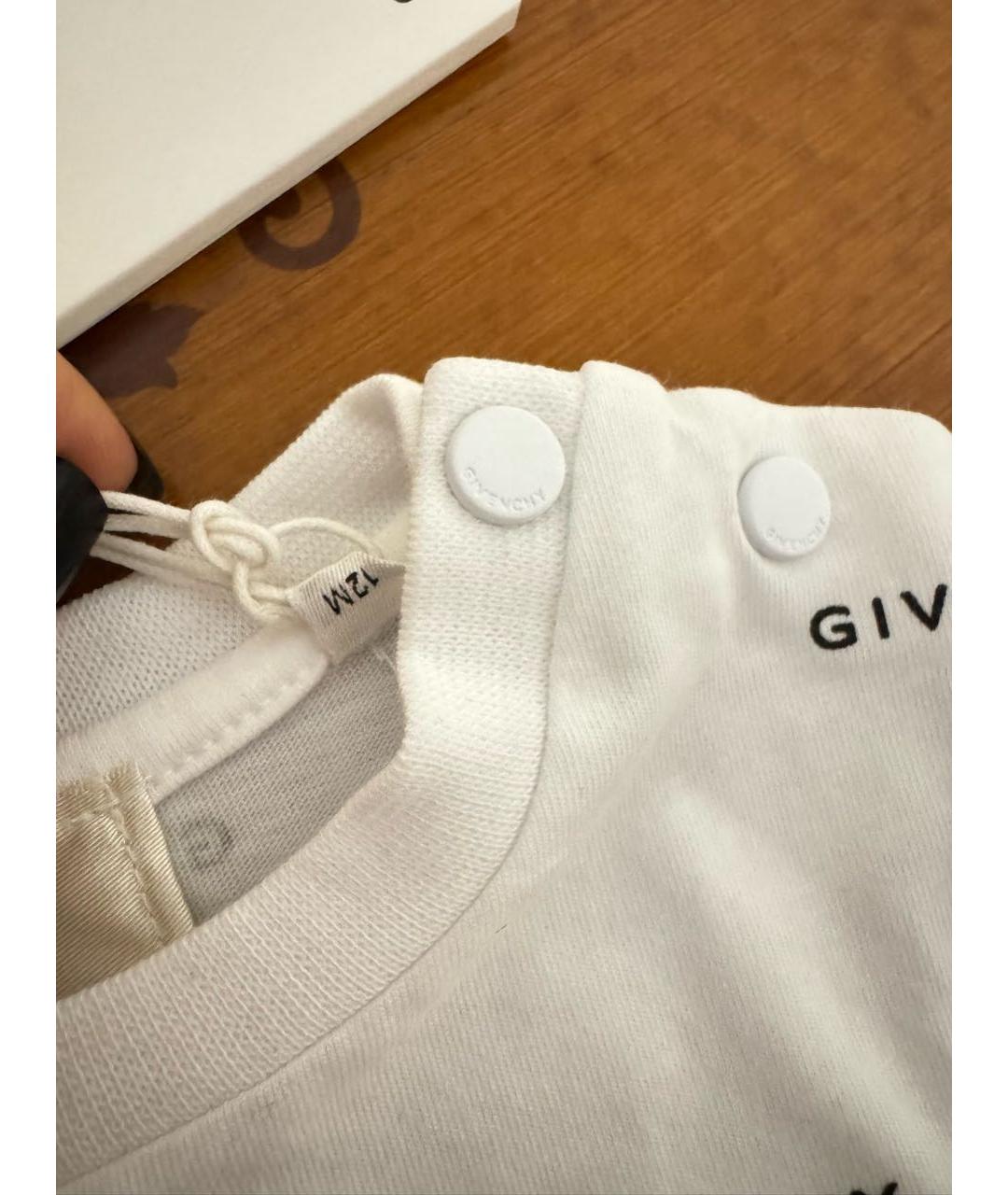GIVENCHY Белая хлопковая детская футболка, фото 3