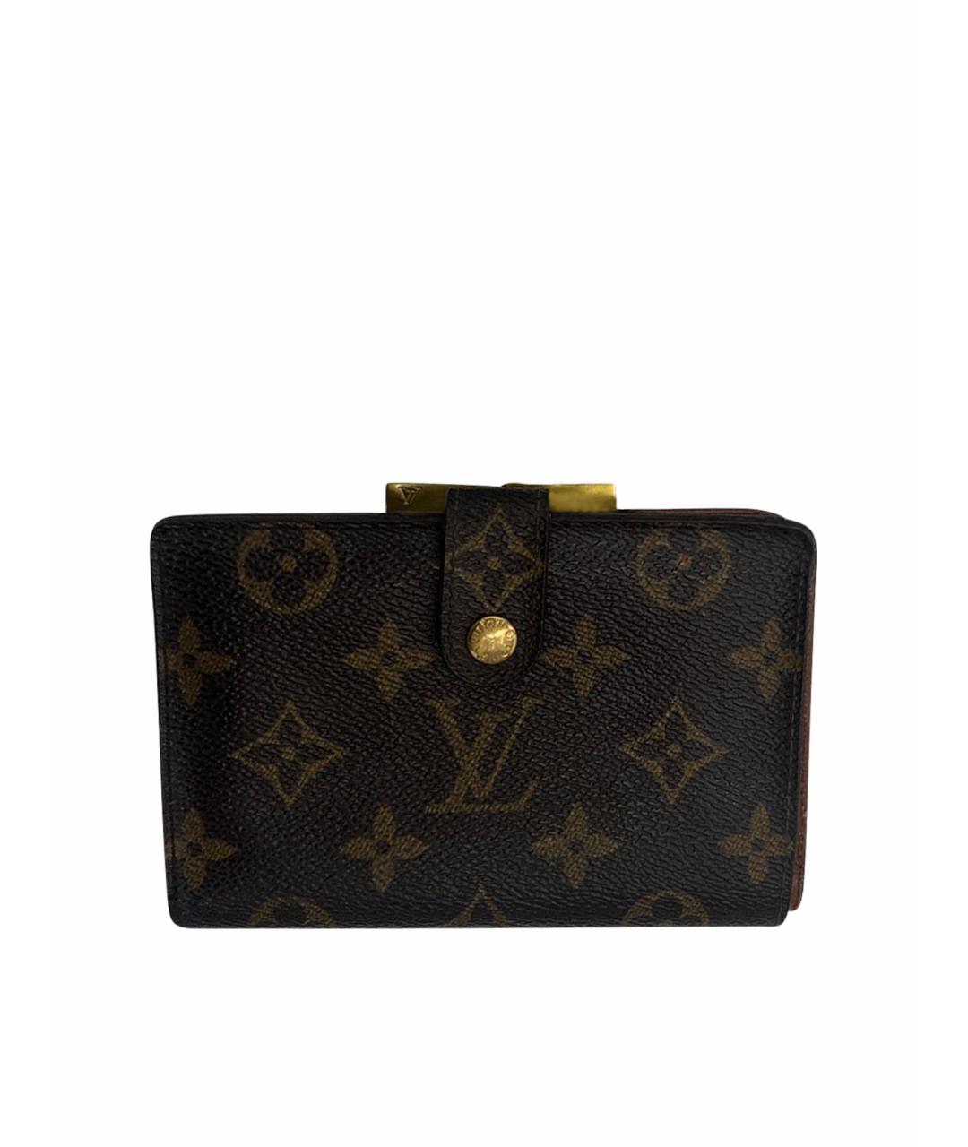LOUIS VUITTON Коричневый кожаный кошелек, фото 1