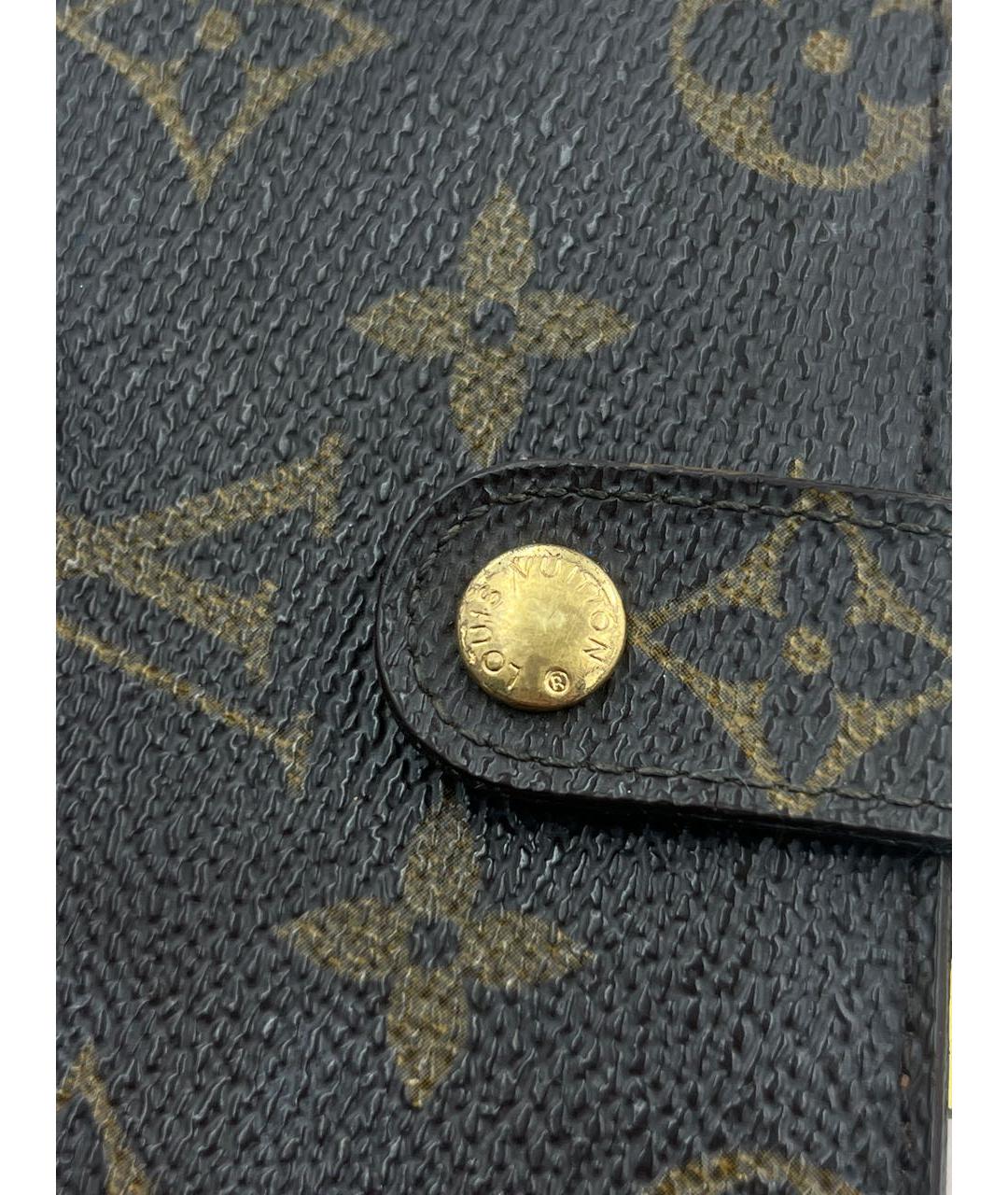 LOUIS VUITTON Коричневый кожаный кошелек, фото 5