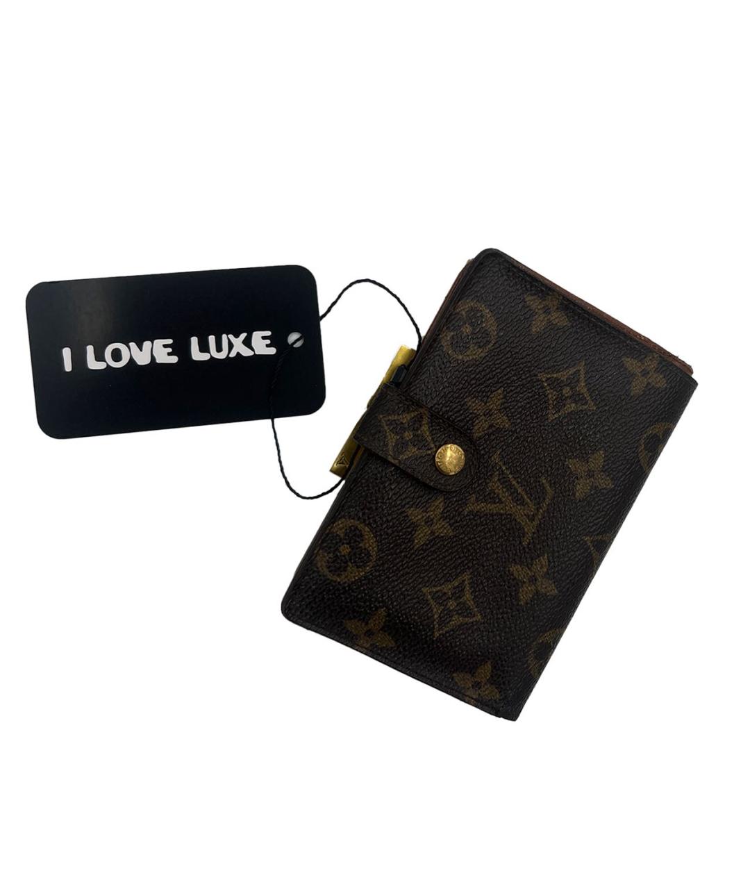 LOUIS VUITTON Коричневый кожаный кошелек, фото 9