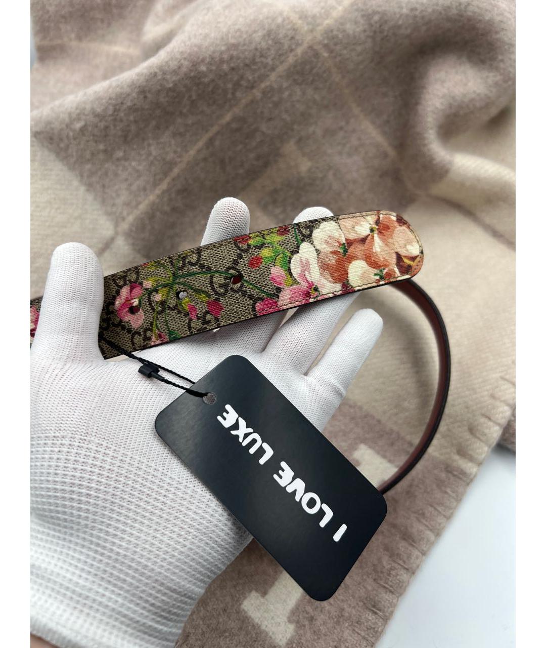 GUCCI Бежевый кожаный ремень, фото 4