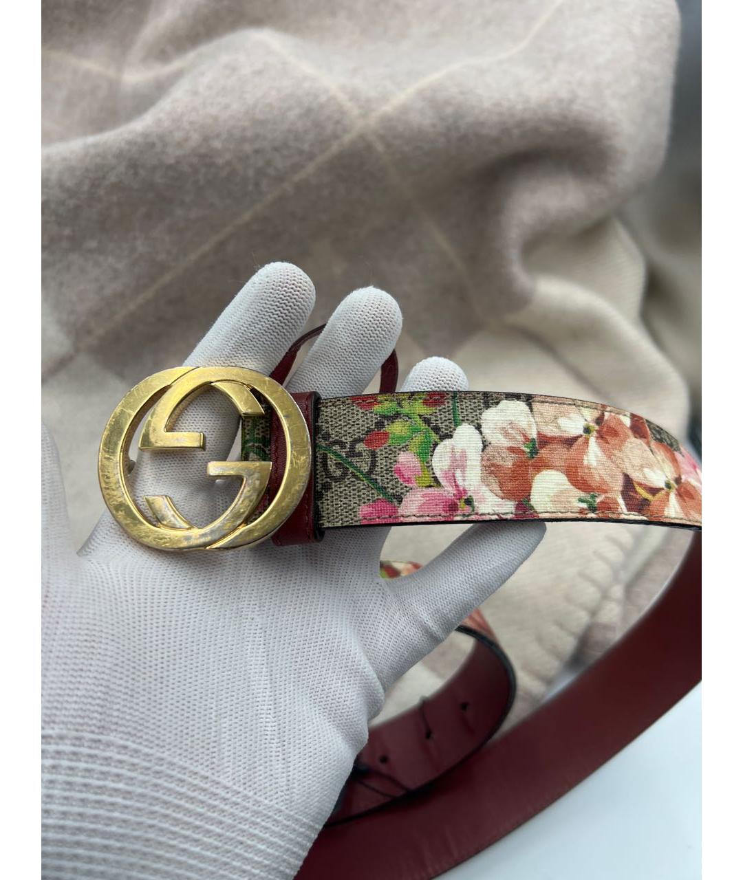 GUCCI Бежевый кожаный ремень, фото 8